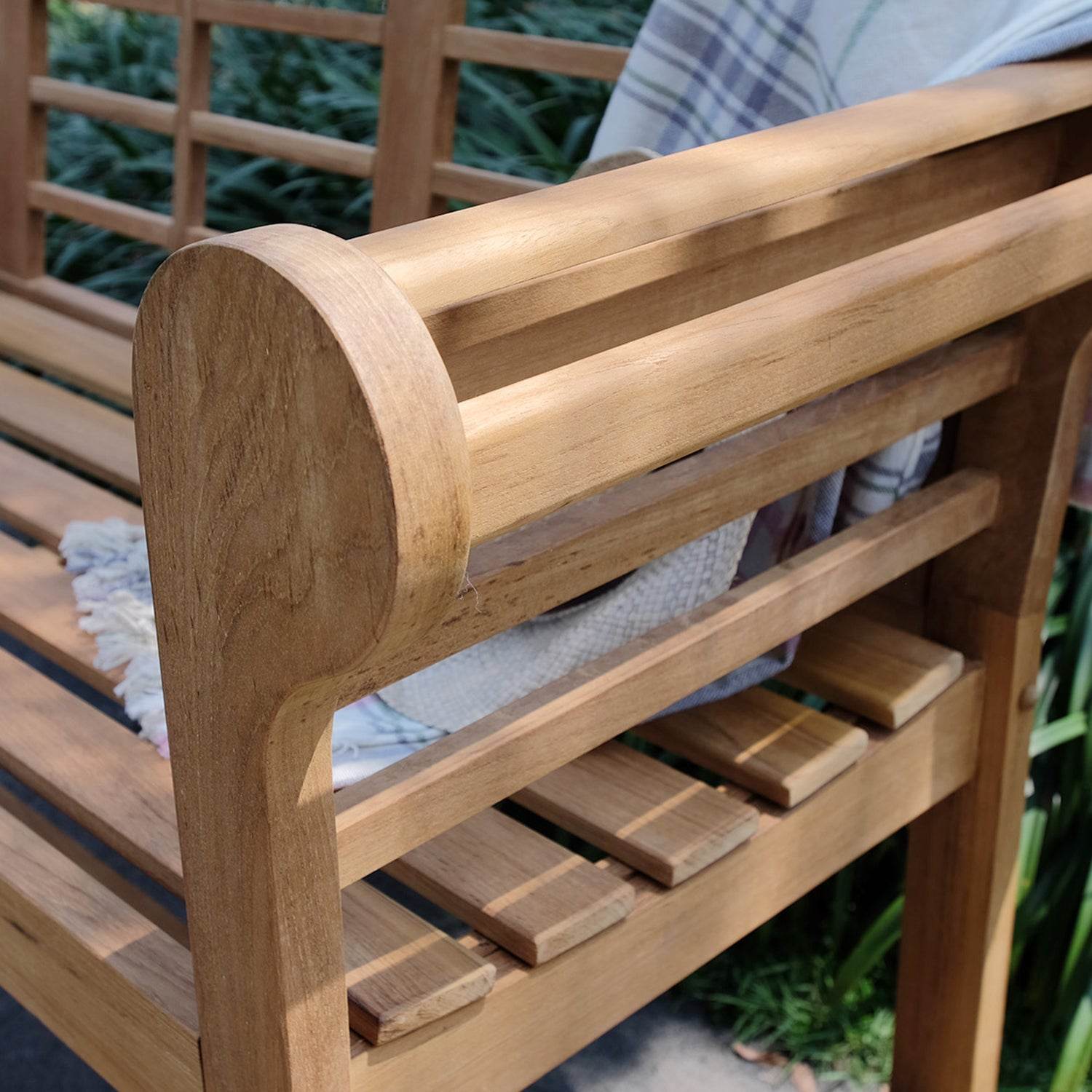 Lutyens Teak Wood 4 Feet Outdoor Bench - Image 9