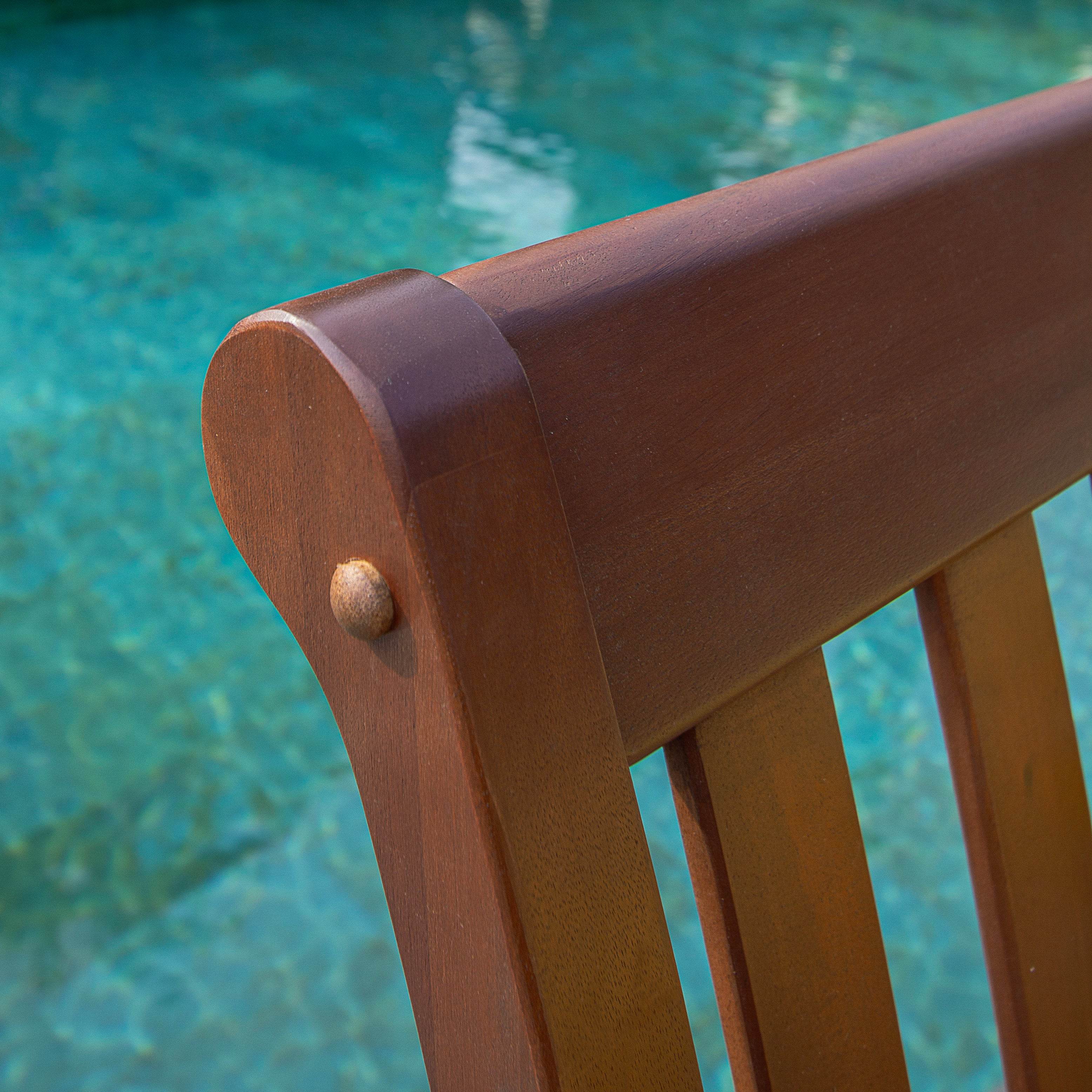 Maine Mahogany Wood Outdoor Sofa Daybed with Oyster Cushion - Image 13