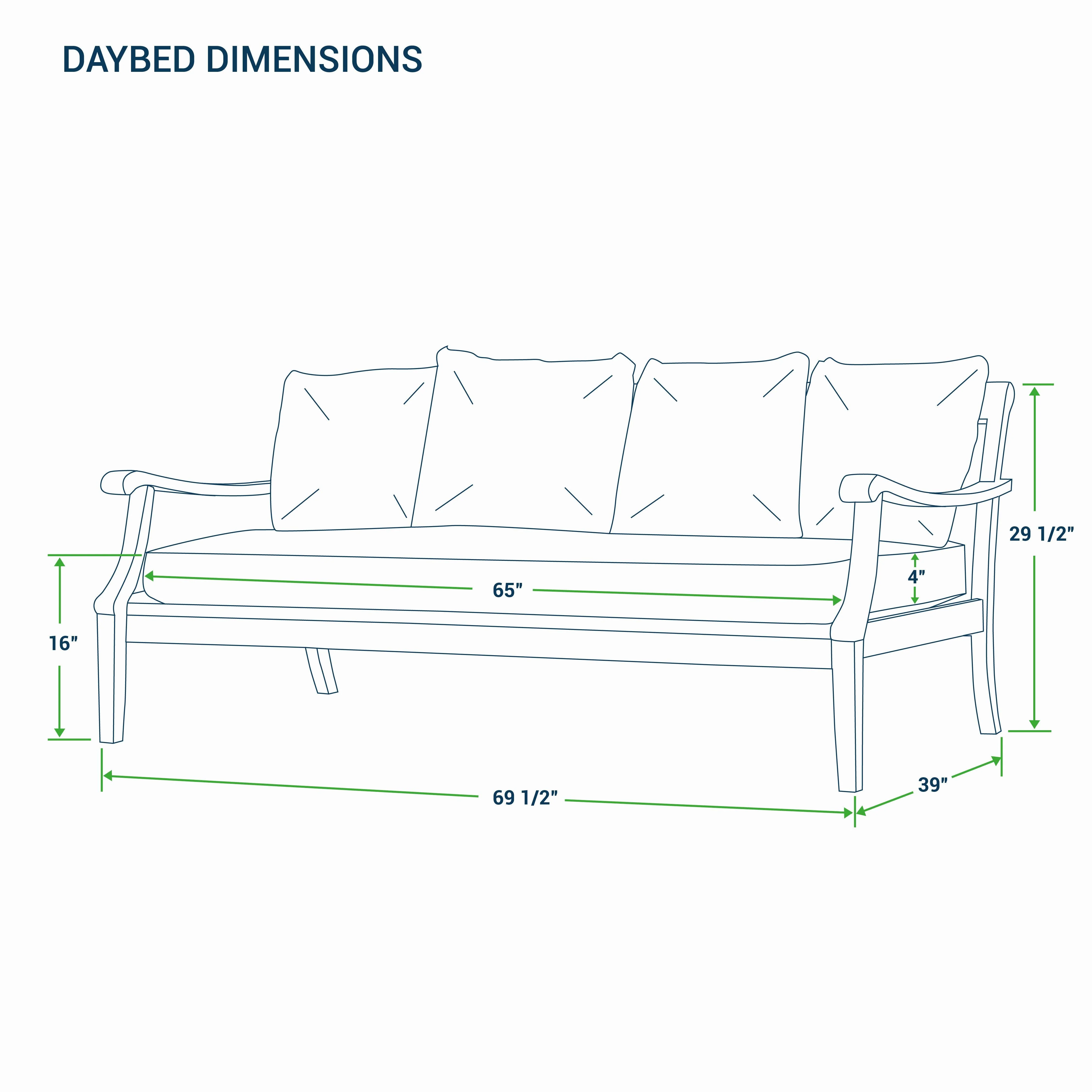 Maine Mahogany Wood Outdoor Sofa Daybed with Oyster Cushion - Image 15