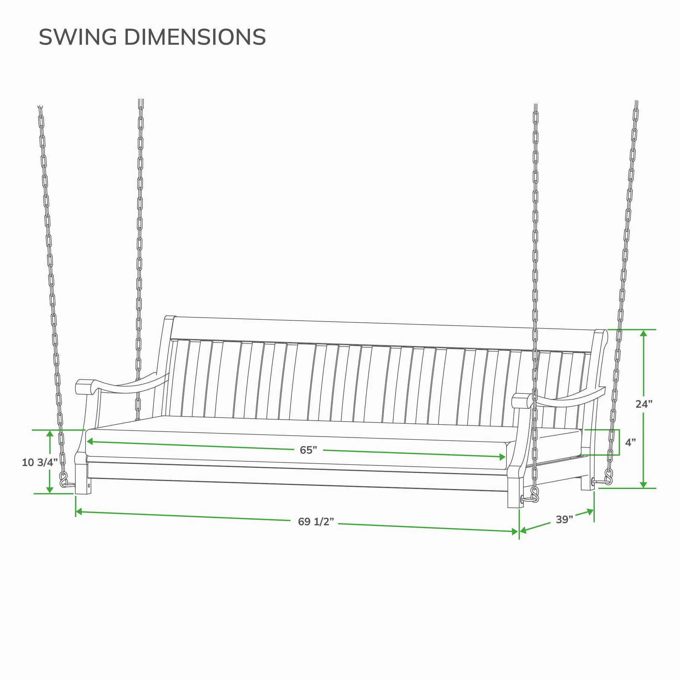Maine Mahogany Wood Outdoor Swing Daybed with Oyster Cushion - Image 9