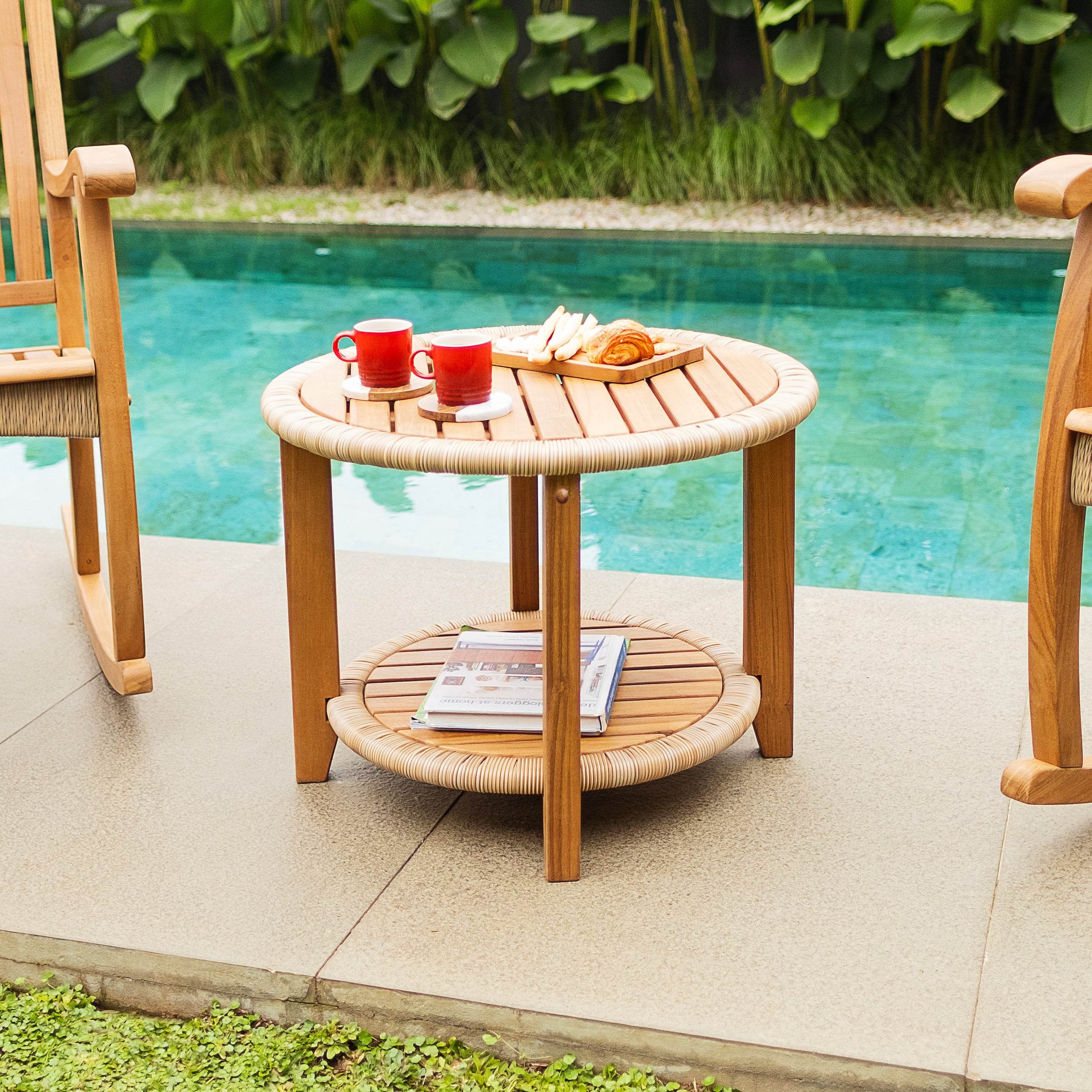 Marrakesh 3 Pieces Teak Wood Porch Rocker Conversation Set - Image 10
