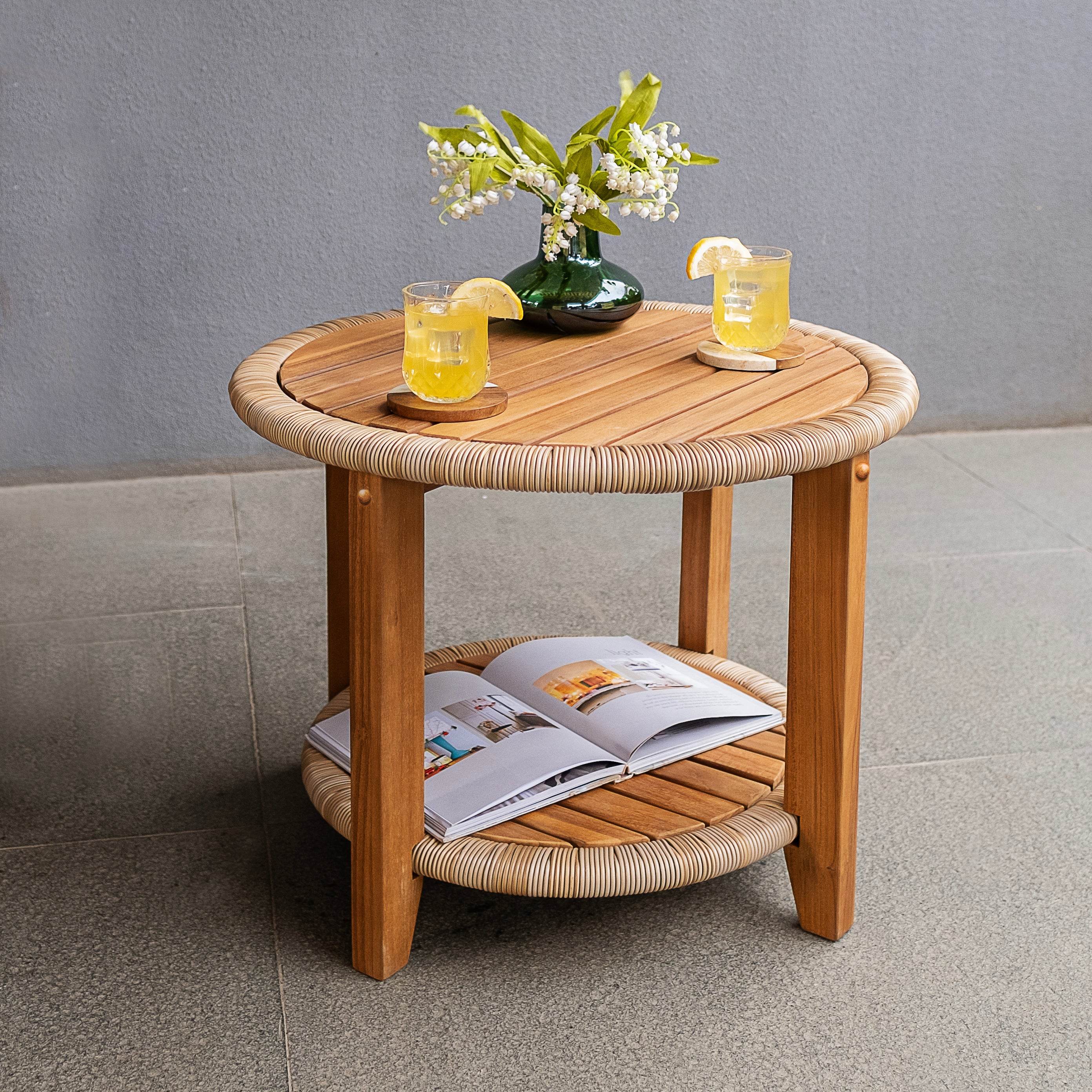 Marrakesh 3 Pieces Teak Wood Porch Rocker Conversation Set - Image 11