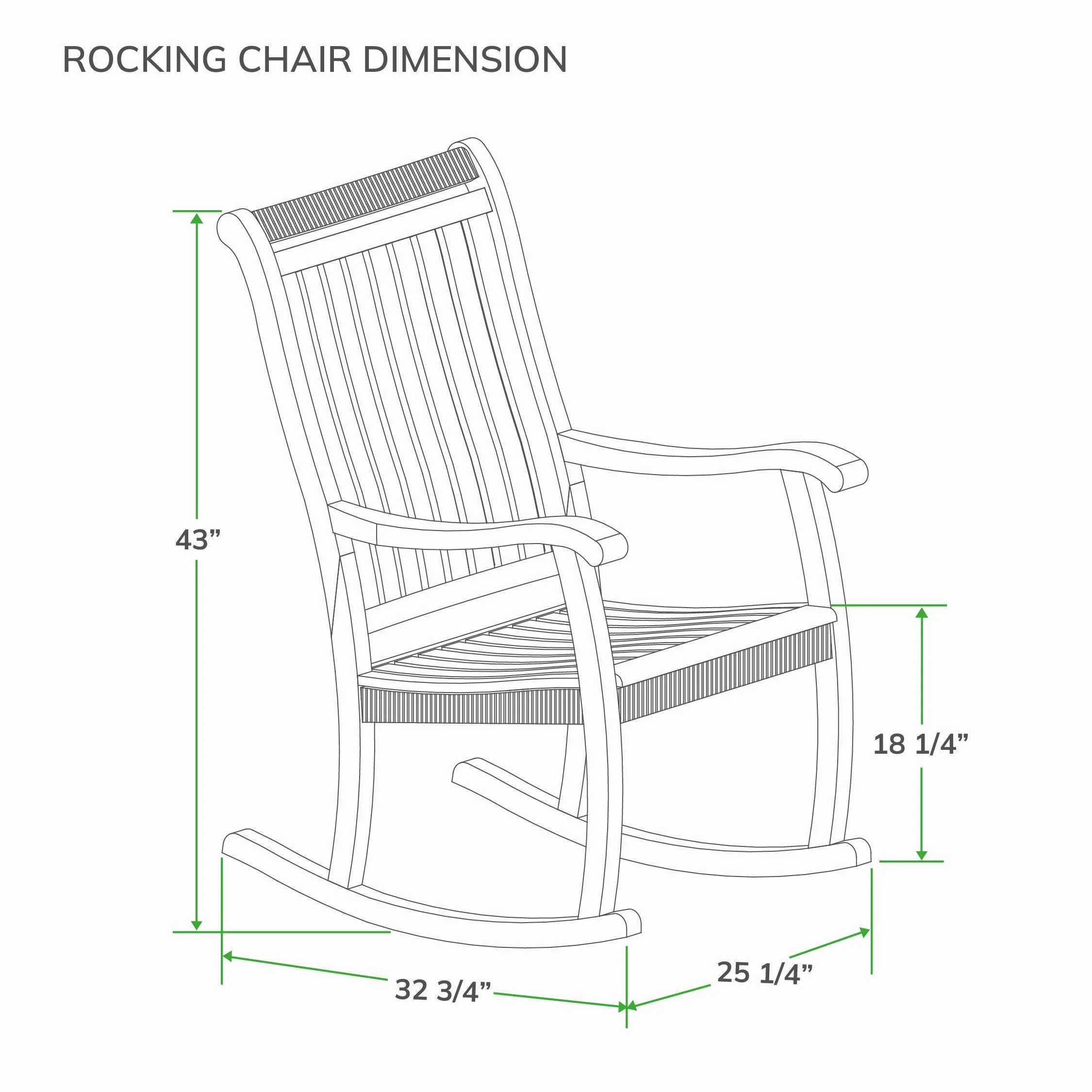 Marrakesh 3 Pieces Teak Wood Porch Rocker Conversation Set - Image 17