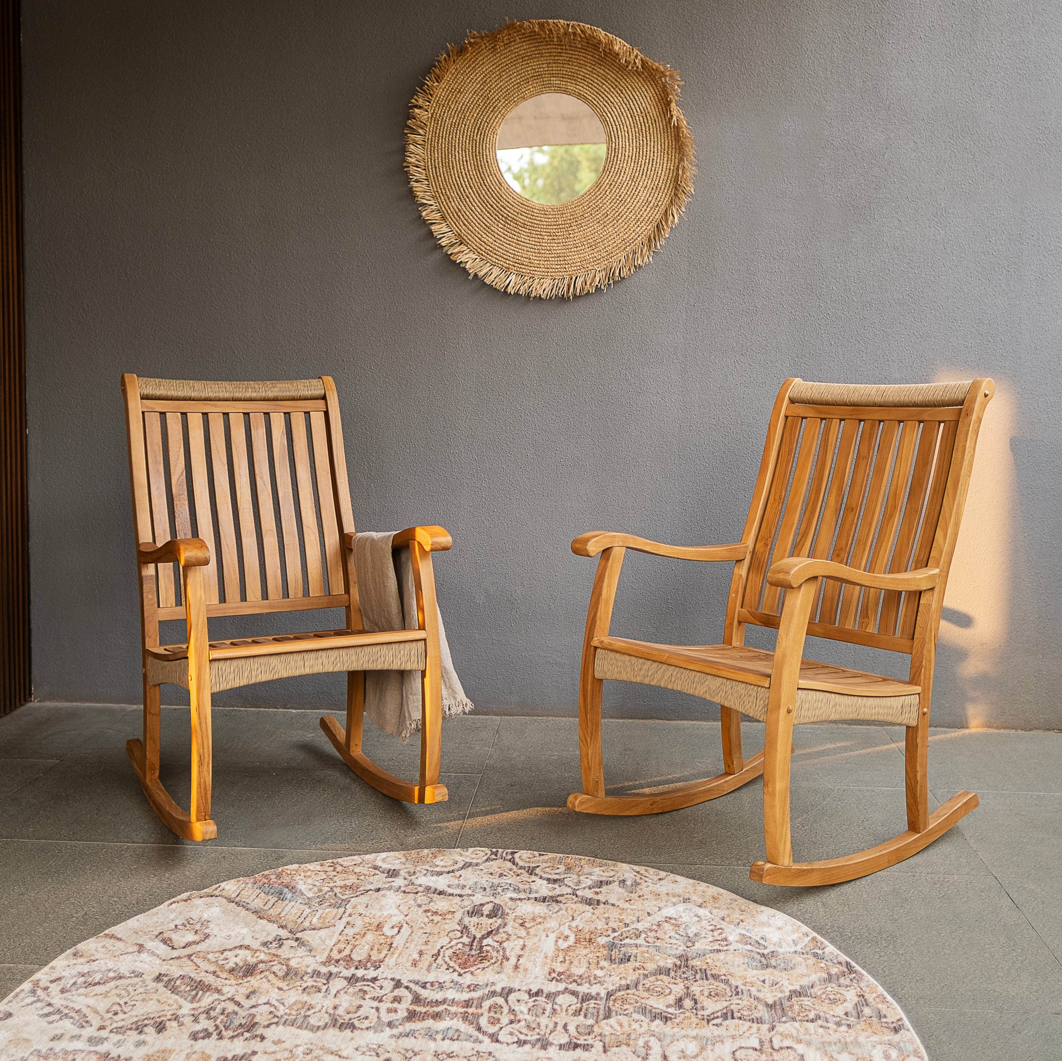 Marrakesh Teak Wood Porch Rocking Chair - Image 3