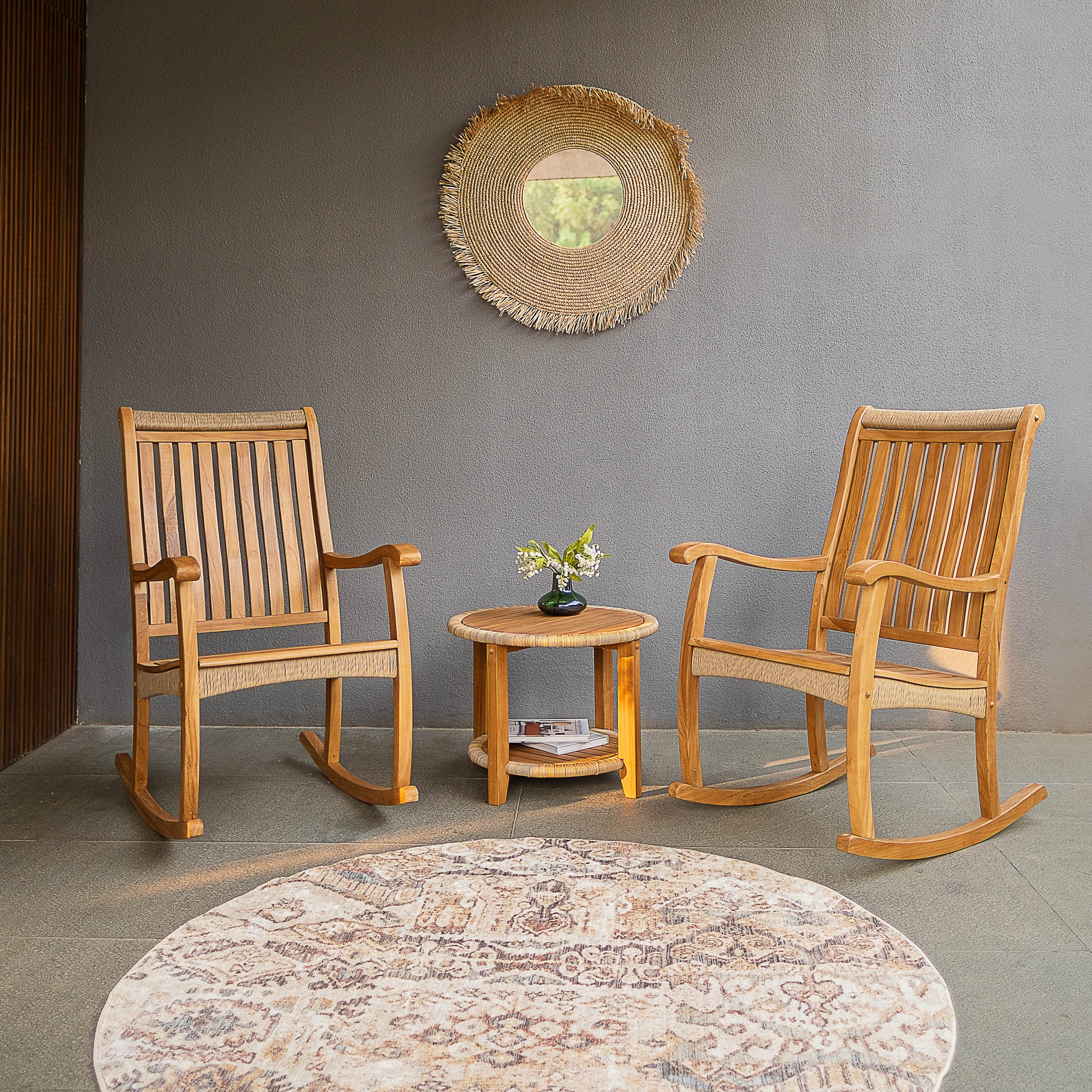 Marrakesh Teak Wood Porch Rocking Chair - Image 6