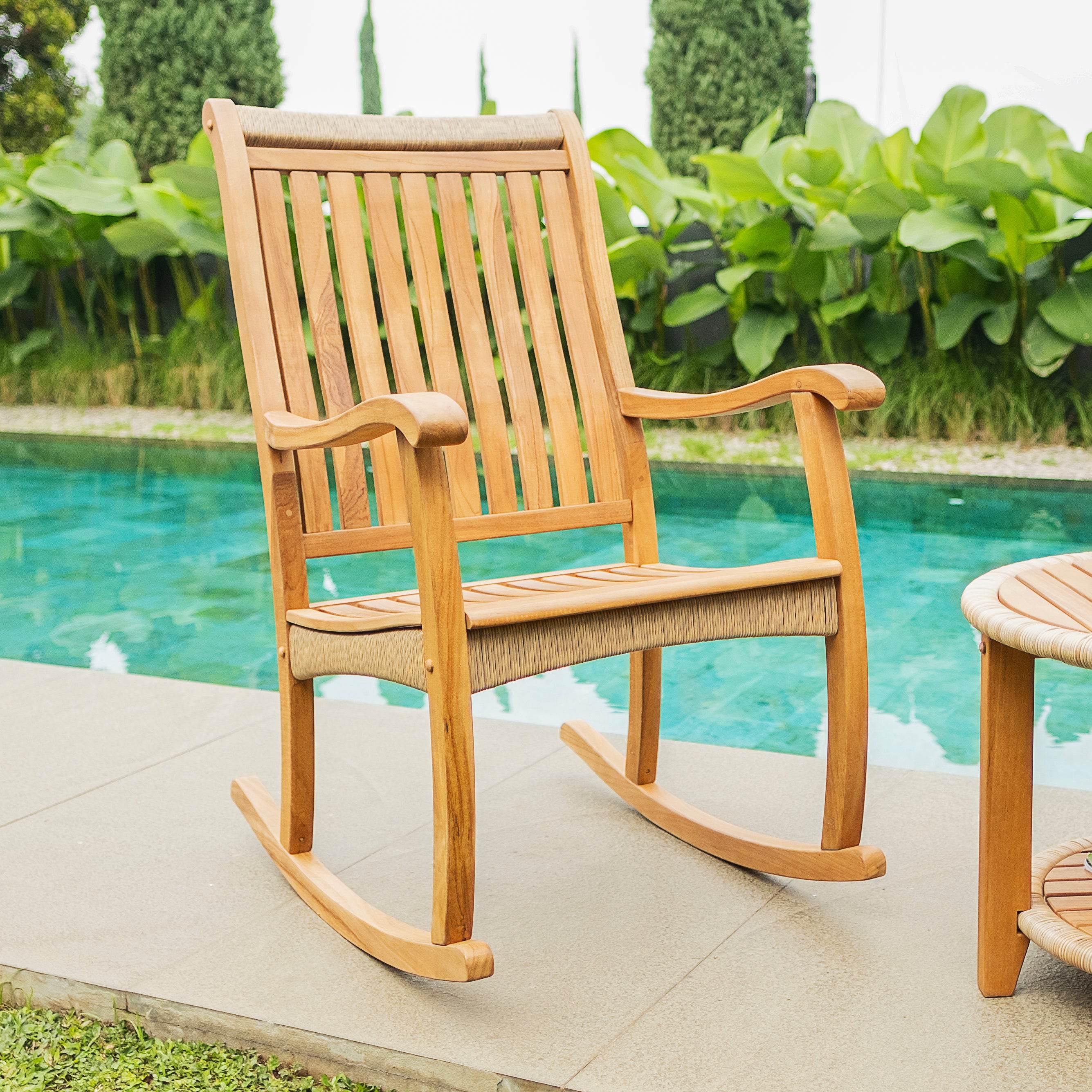 Marrakesh Teak Wood Porch Rocking Chair - Image 8