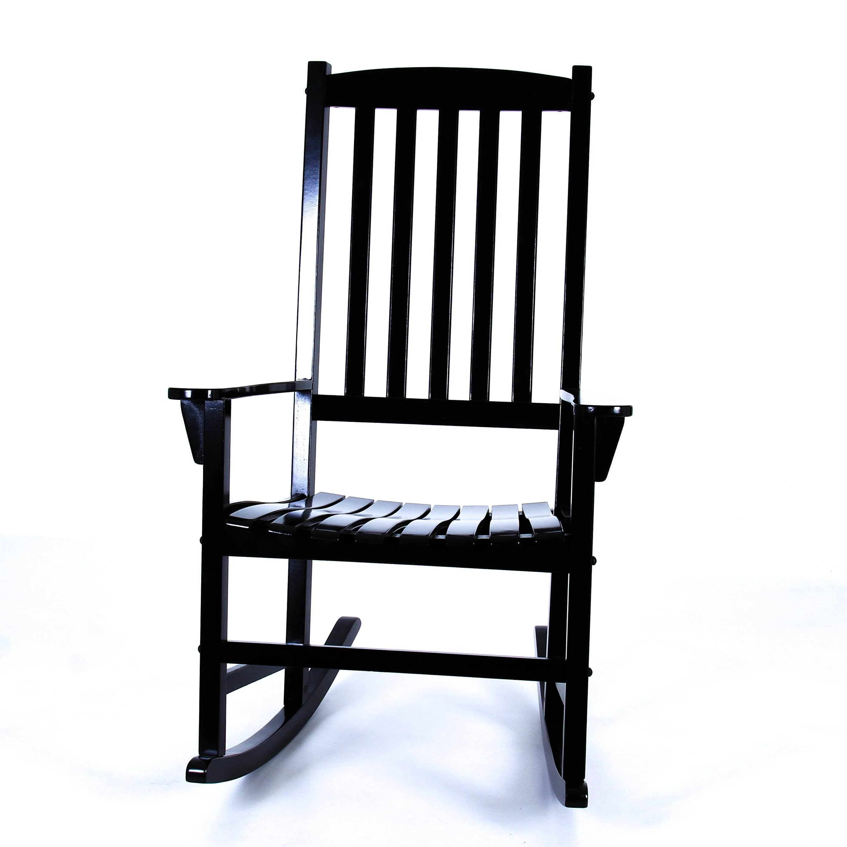 Moni 2 Piece Mahogany Wood Black Porch Rocking Chair - Image 14