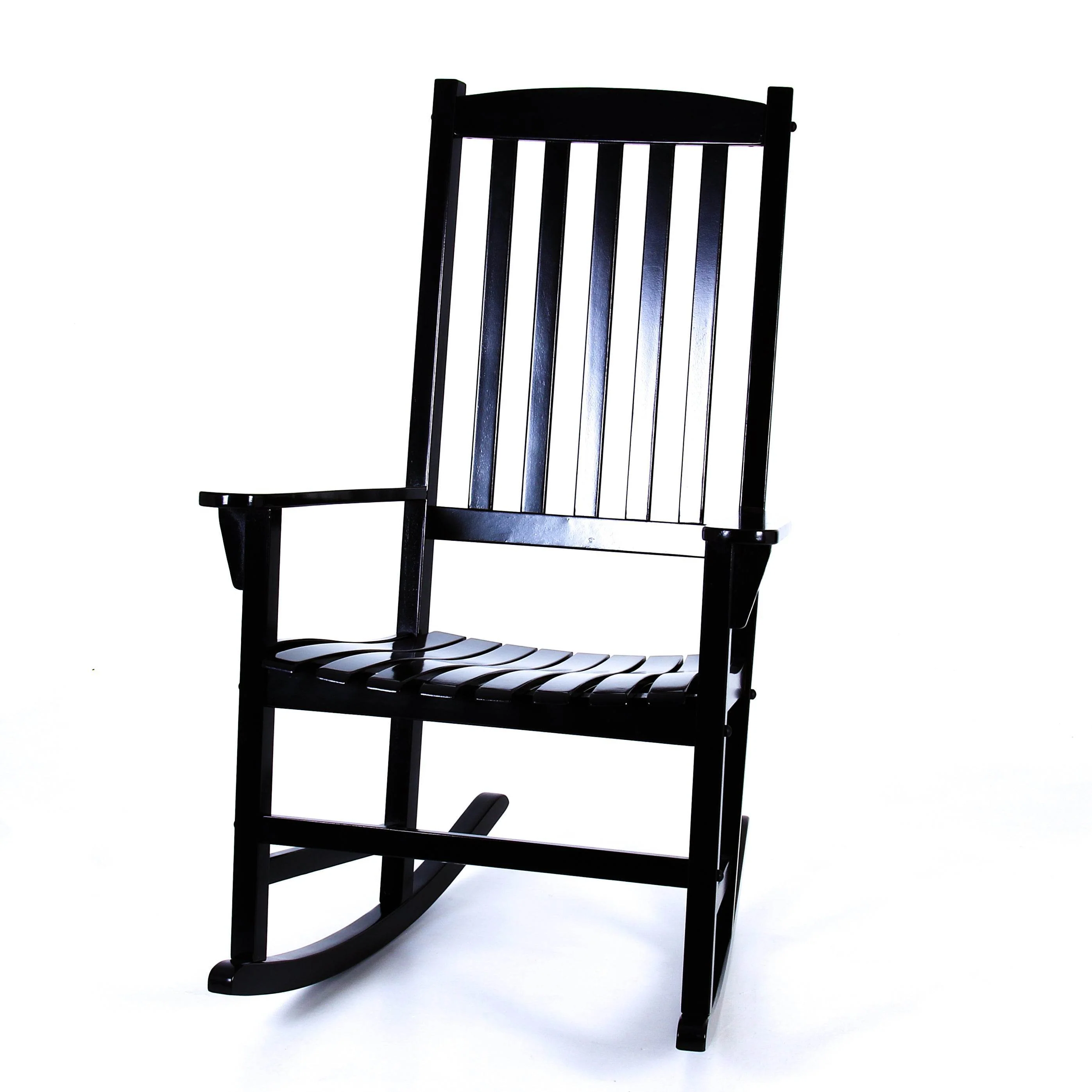Moni 2 Piece Mahogany Wood Black Porch Rocking Chair - Image 15