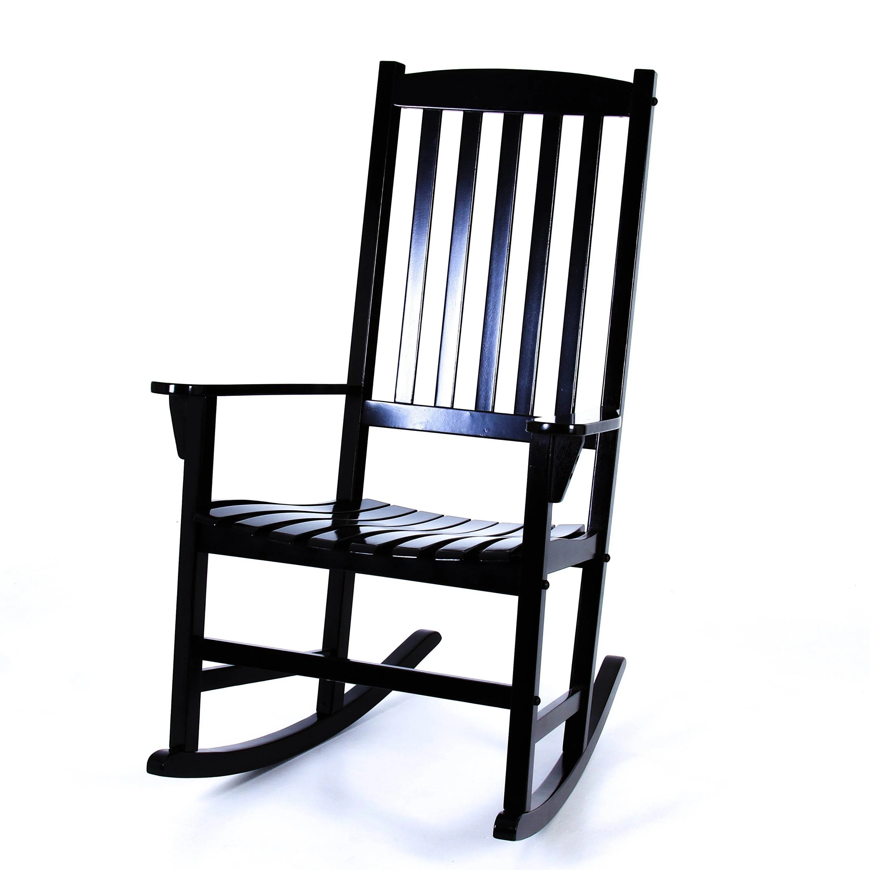 Moni 2 Piece Mahogany Wood Black Porch Rocking Chair - Image 16