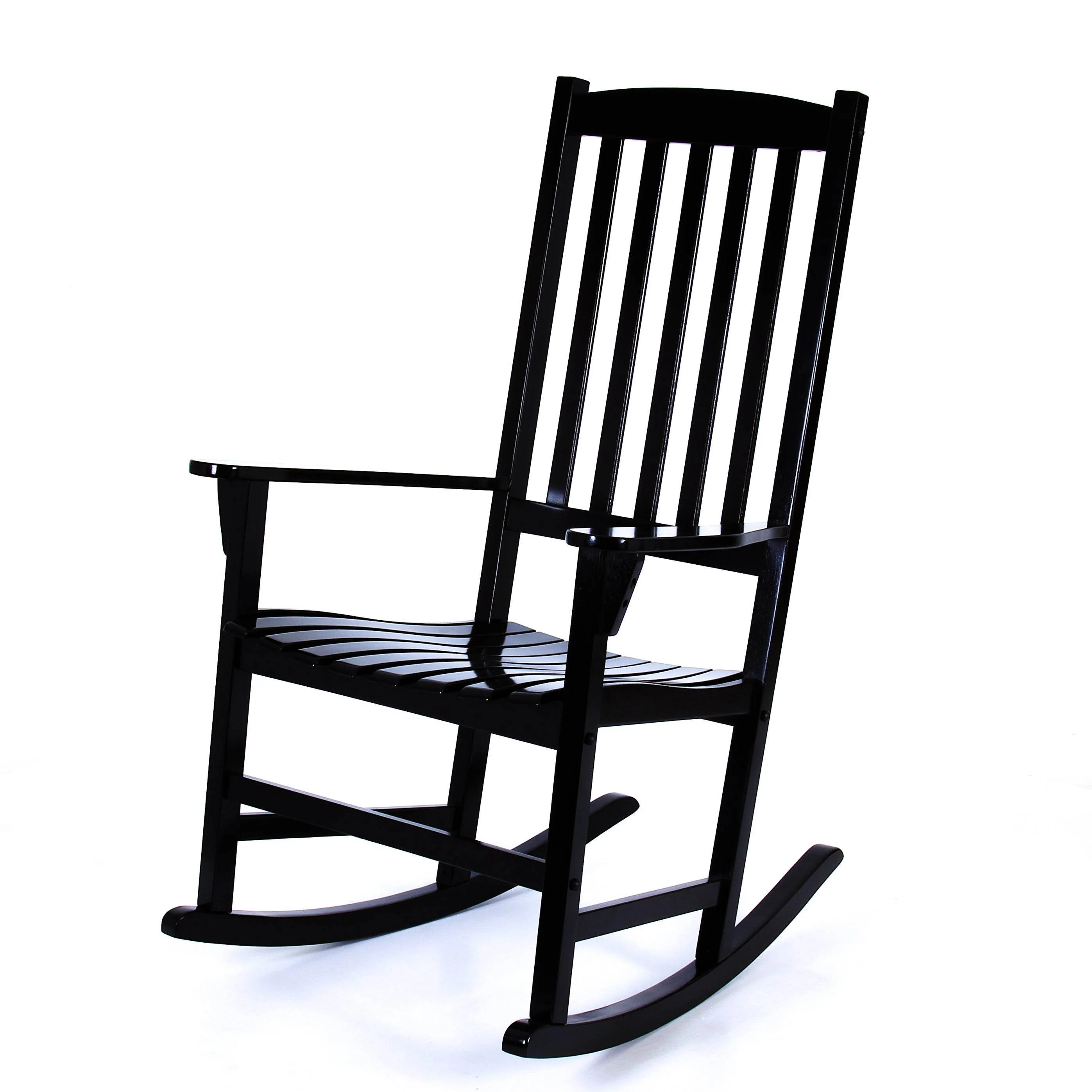 Moni 2 Piece Mahogany Wood Black Porch Rocking Chair - Image 18