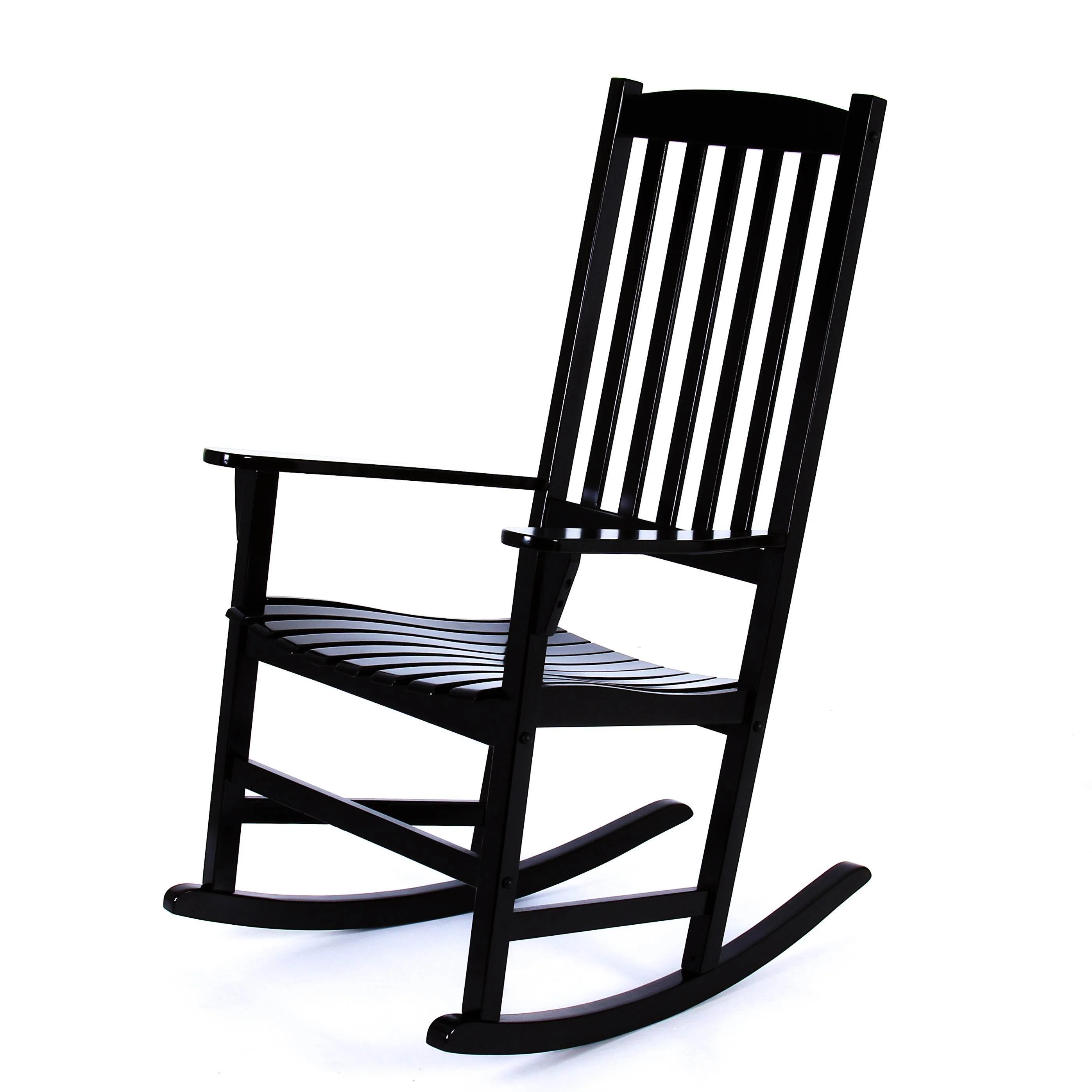 Moni 2 Piece Mahogany Wood Black Porch Rocking Chair - Image 19