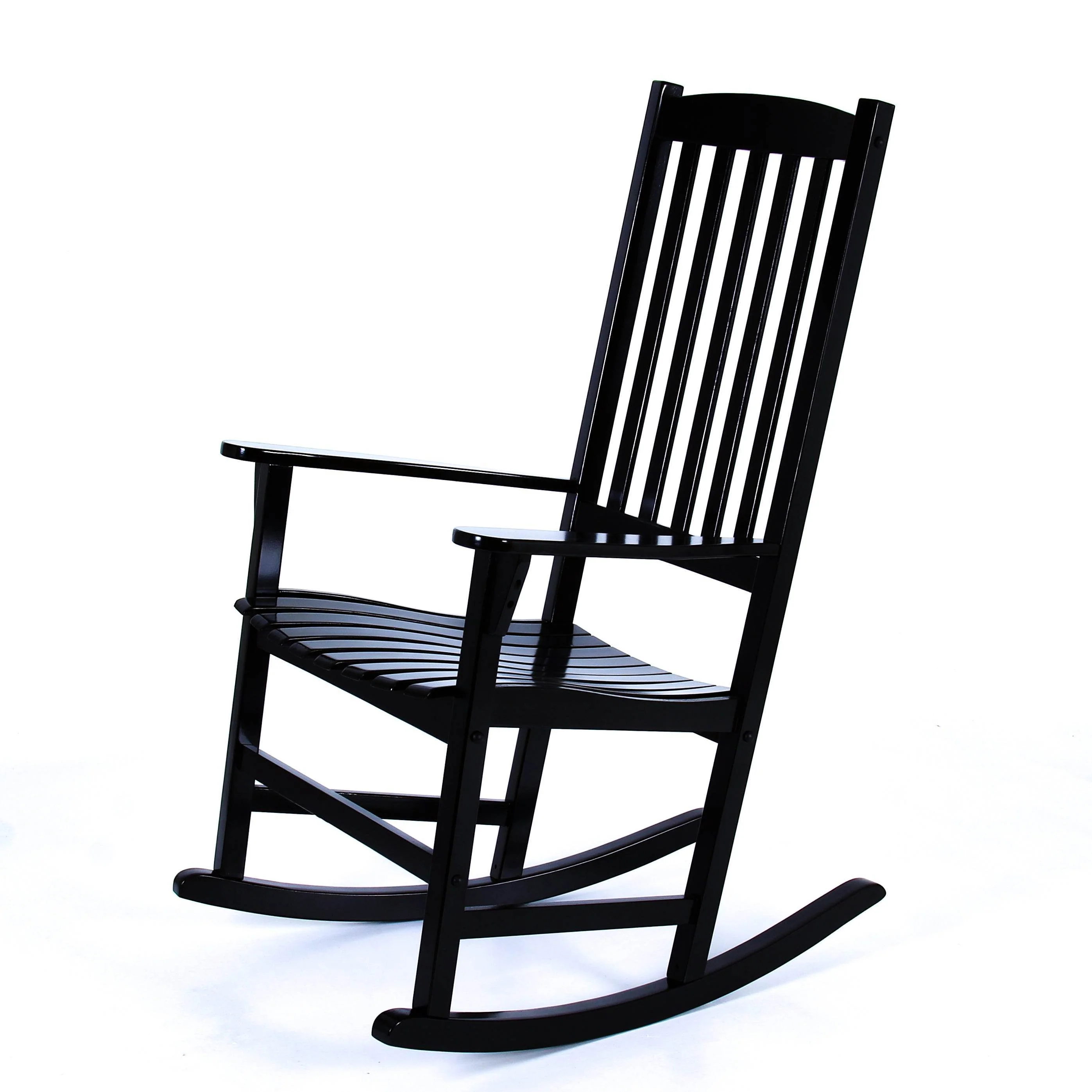 Moni 2 Piece Mahogany Wood Black Porch Rocking Chair - Image 20