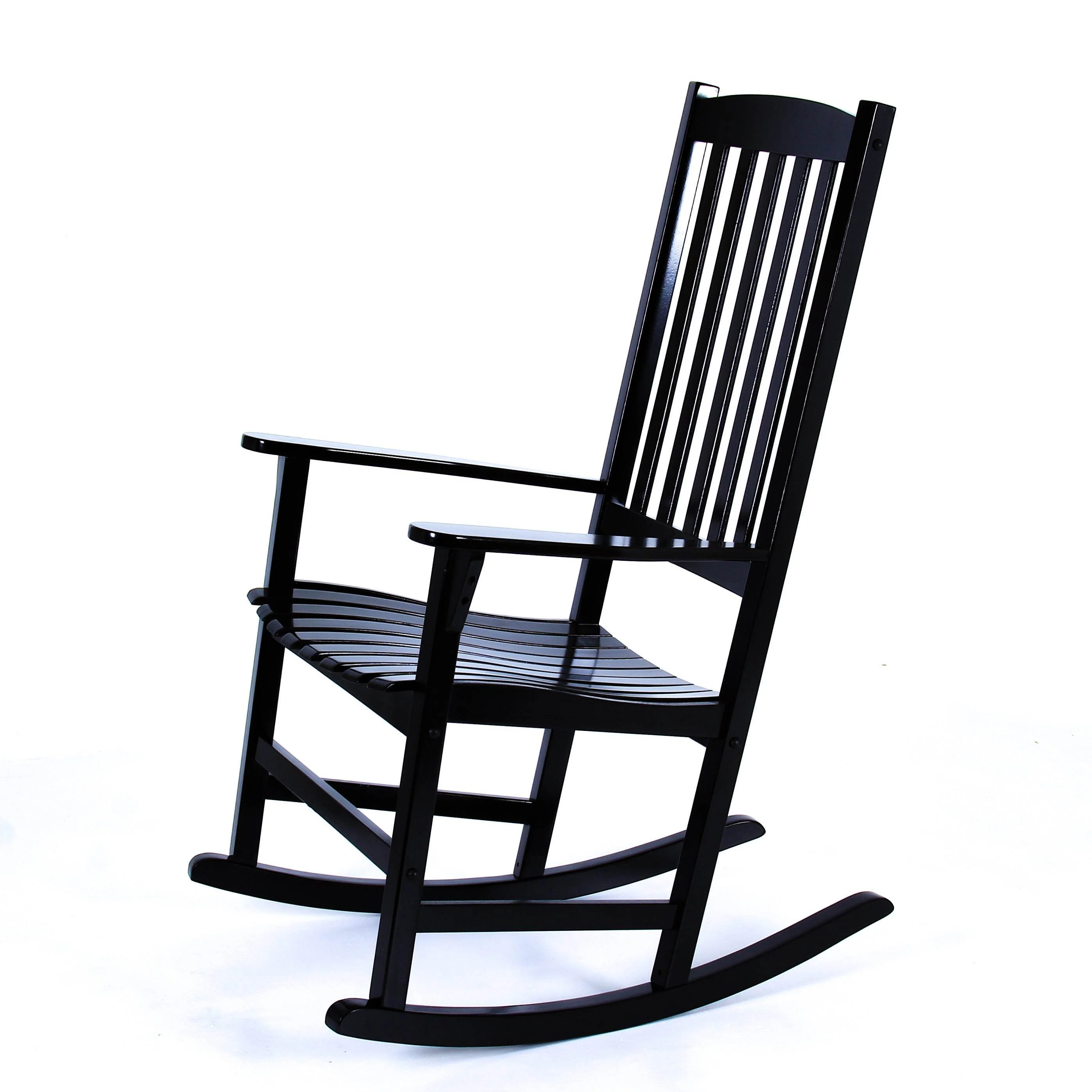 Moni 2 Piece Mahogany Wood Black Porch Rocking Chair - Image 21