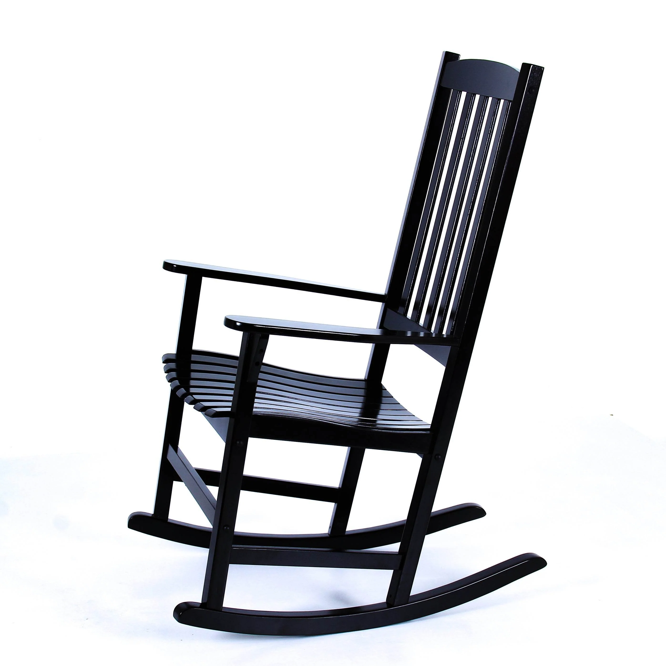 Moni 2 Piece Mahogany Wood Black Porch Rocking Chair - Image 22
