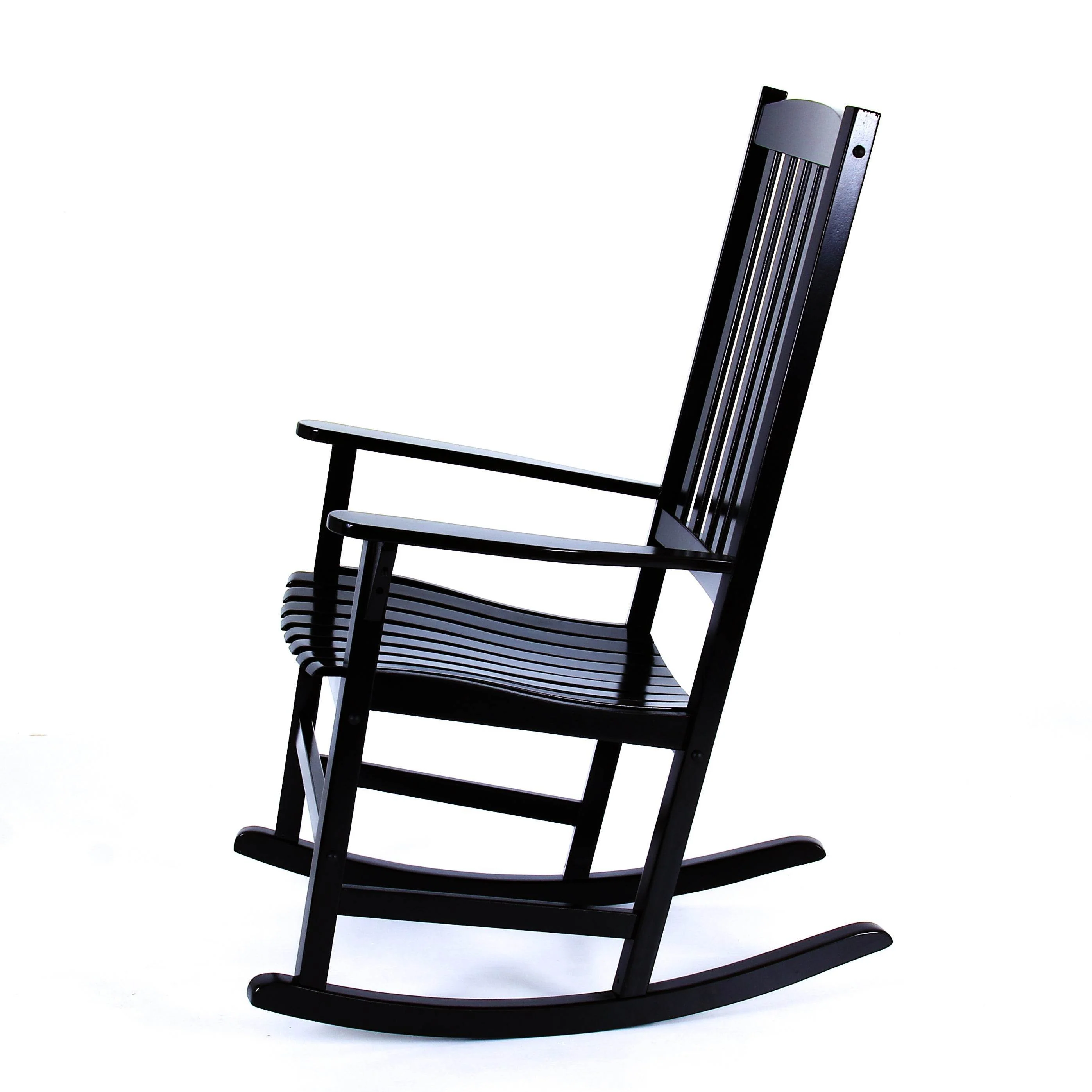 Moni 2 Piece Mahogany Wood Black Porch Rocking Chair - Image 23