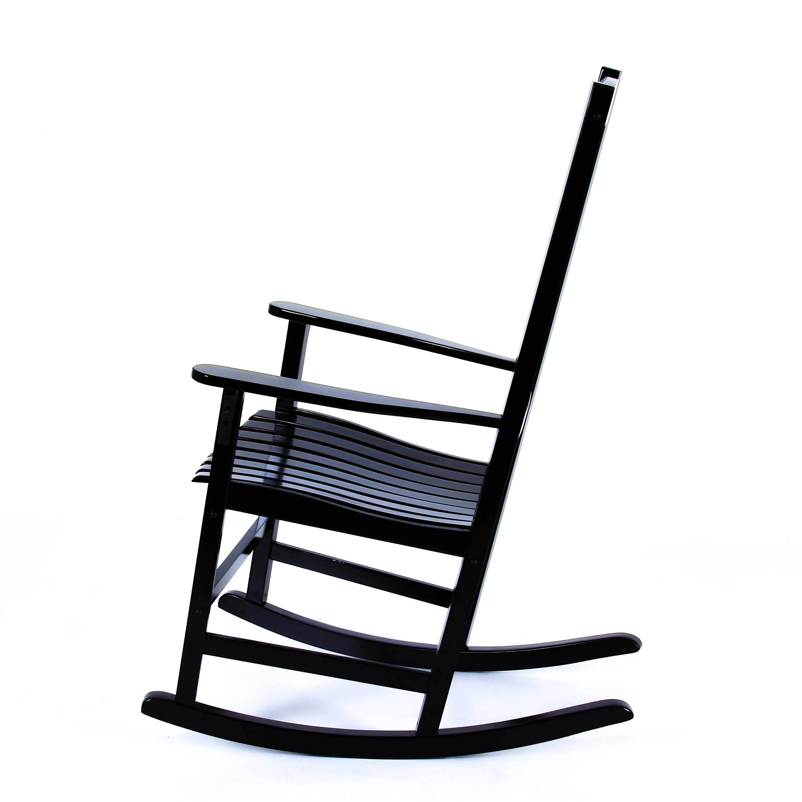 Moni 2 Piece Mahogany Wood Black Porch Rocking Chair - Image 25