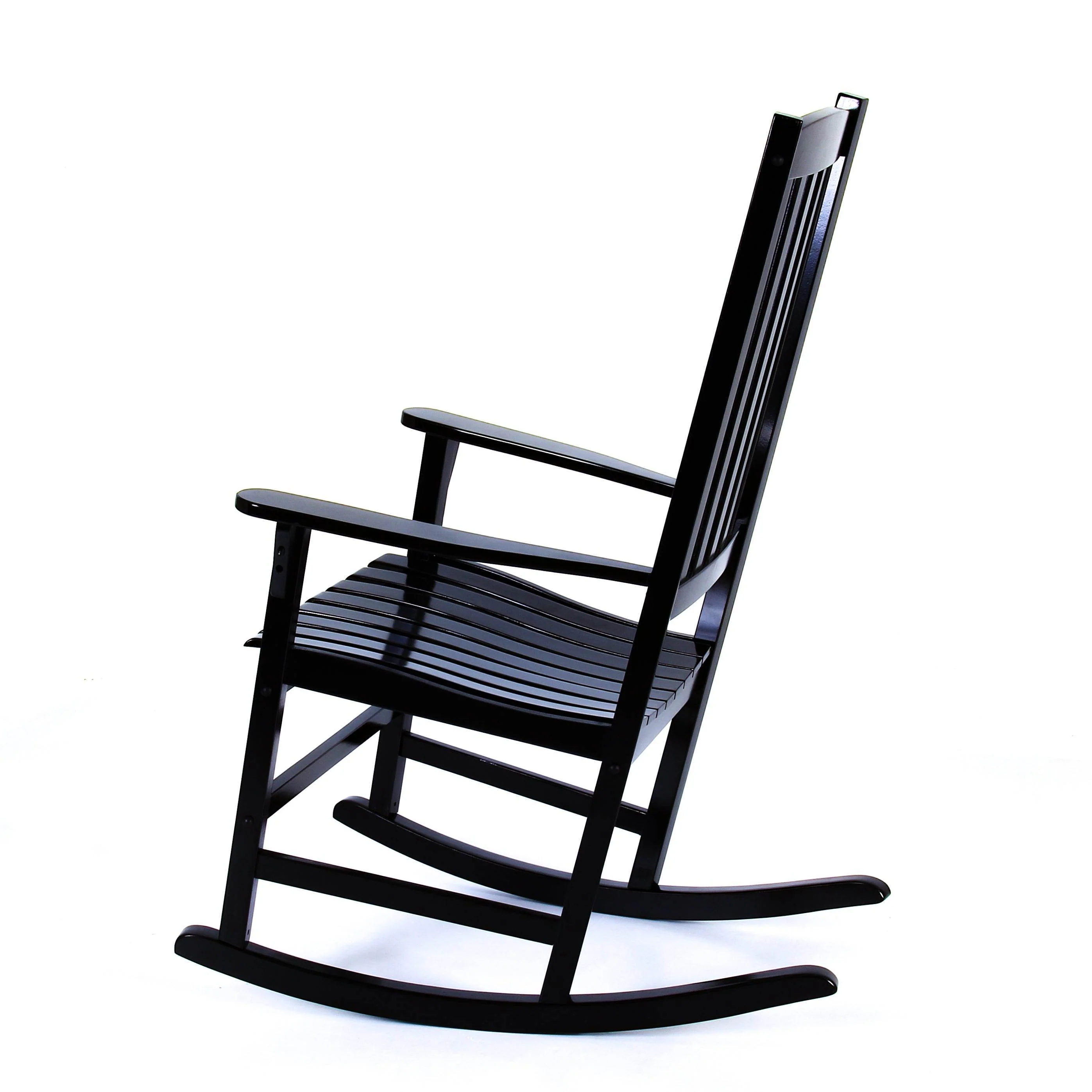 Moni 2 Piece Mahogany Wood Black Porch Rocking Chair - Image 26