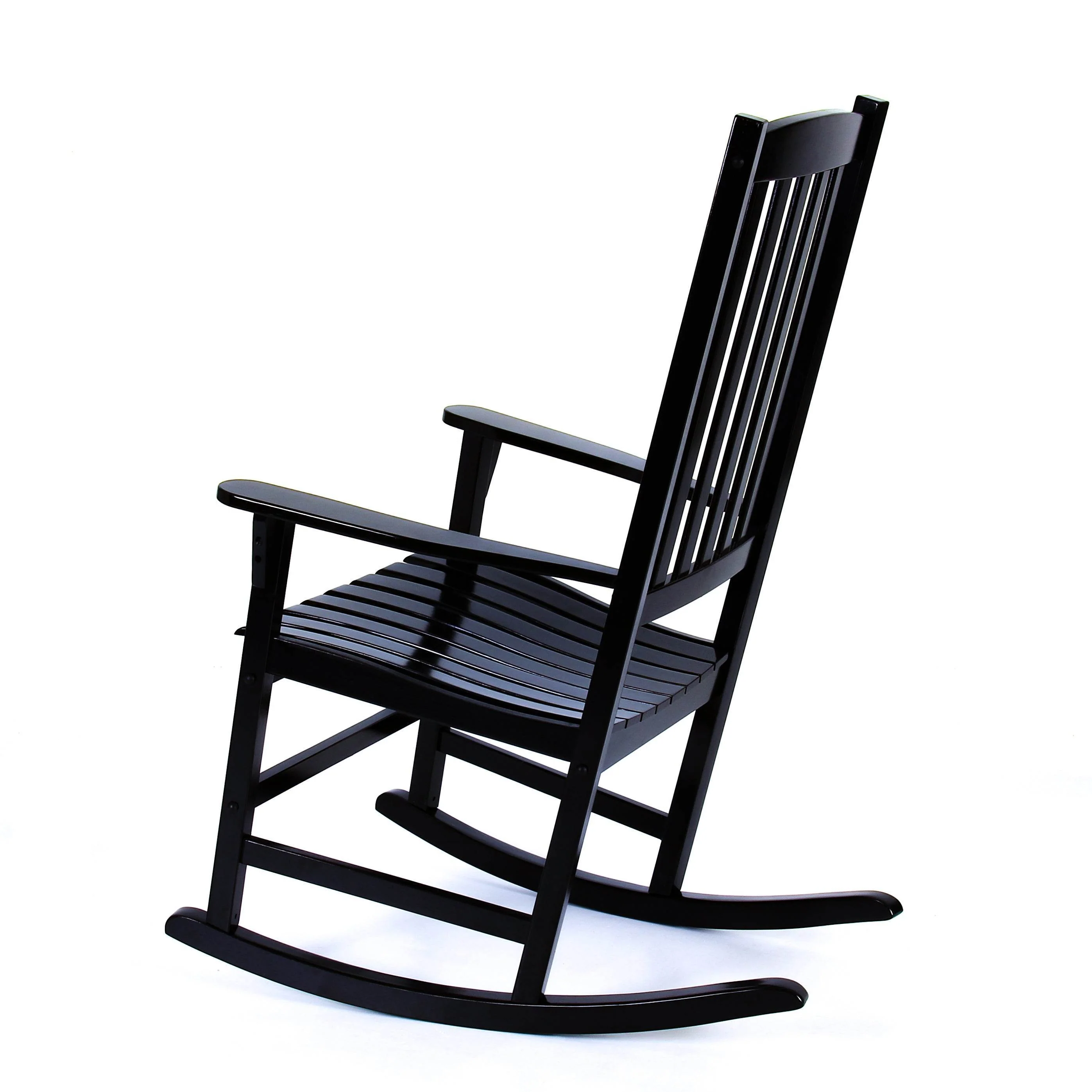 Moni 2 Piece Mahogany Wood Black Porch Rocking Chair - Image 27
