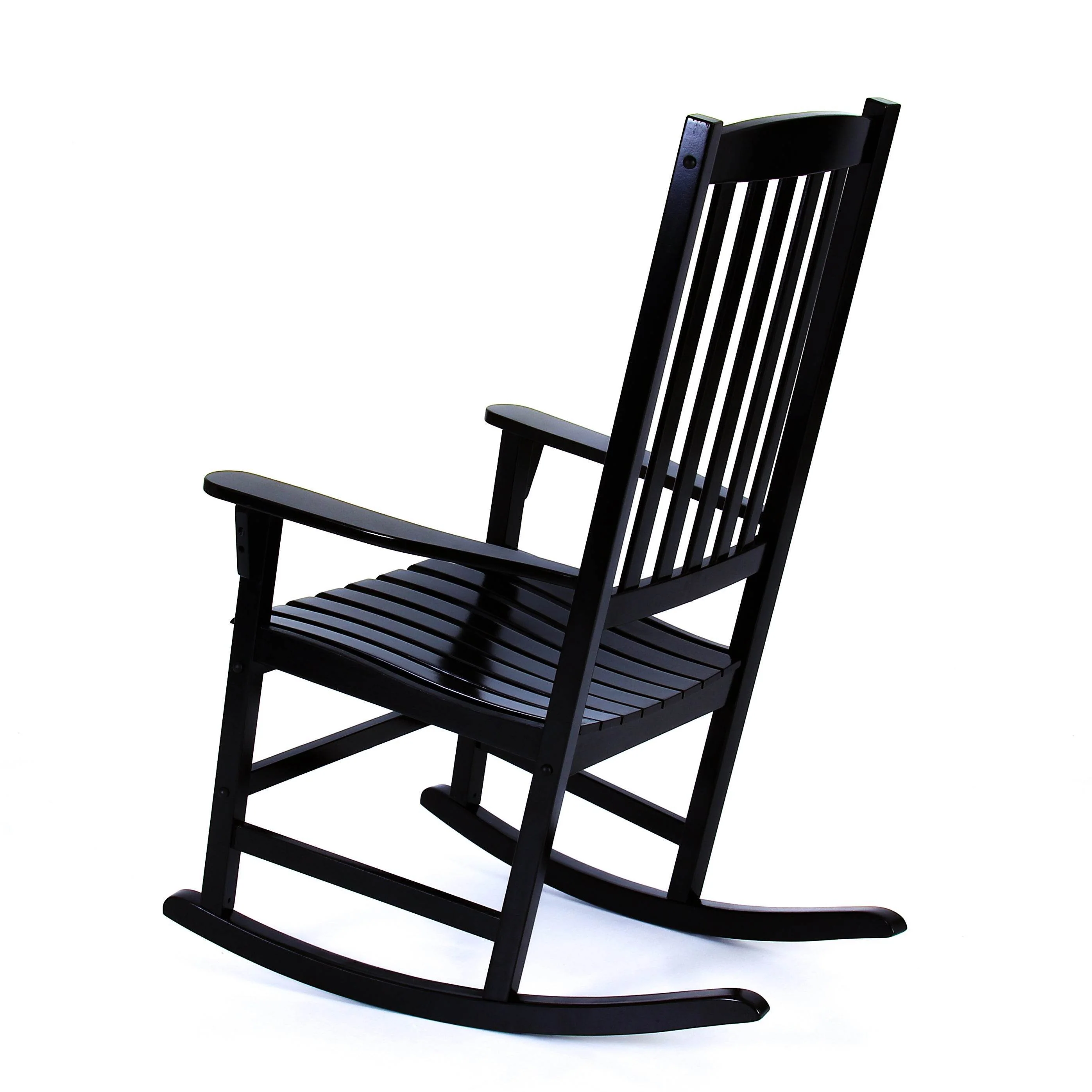 Moni 2 Piece Mahogany Wood Black Porch Rocking Chair - Image 28