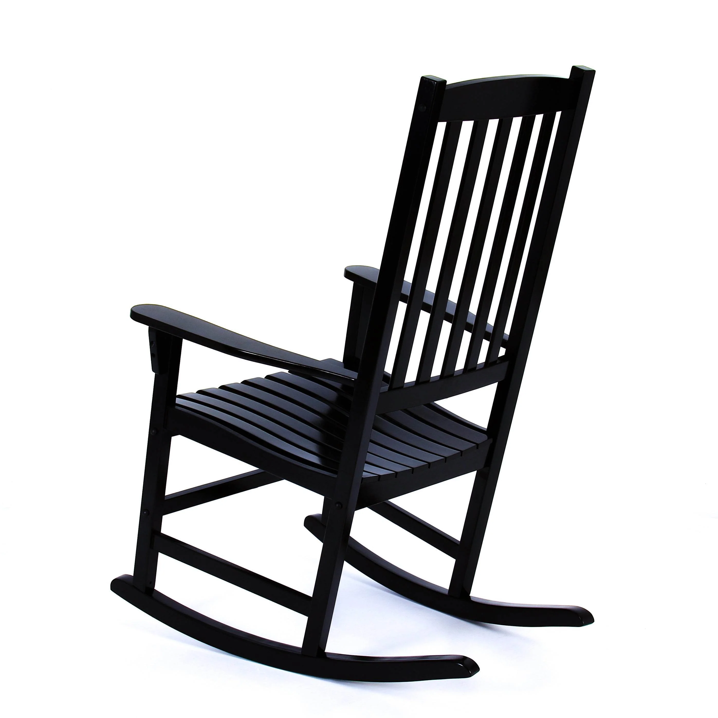 Moni 2 Piece Mahogany Wood Black Porch Rocking Chair - Image 29