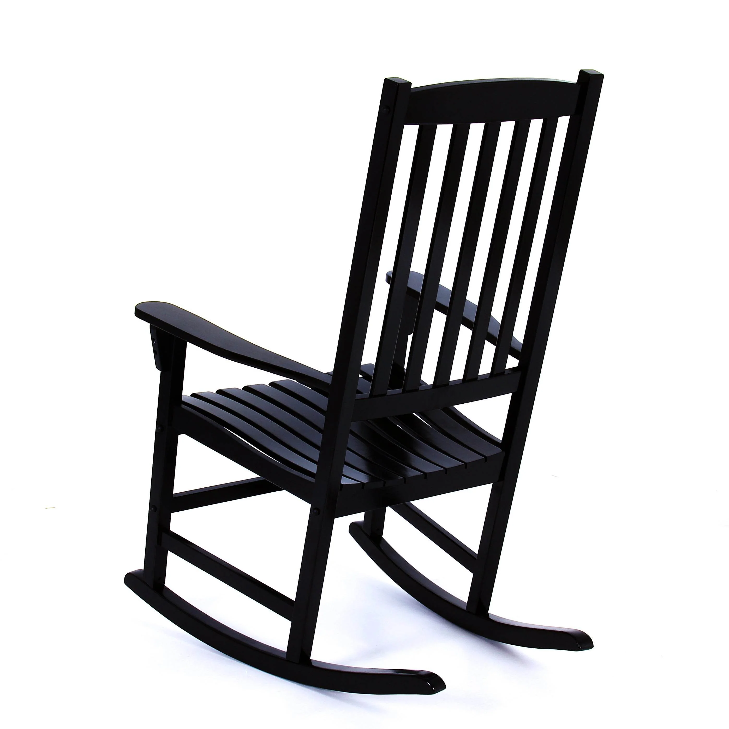 Moni 2 Piece Mahogany Wood Black Porch Rocking Chair - Image 30