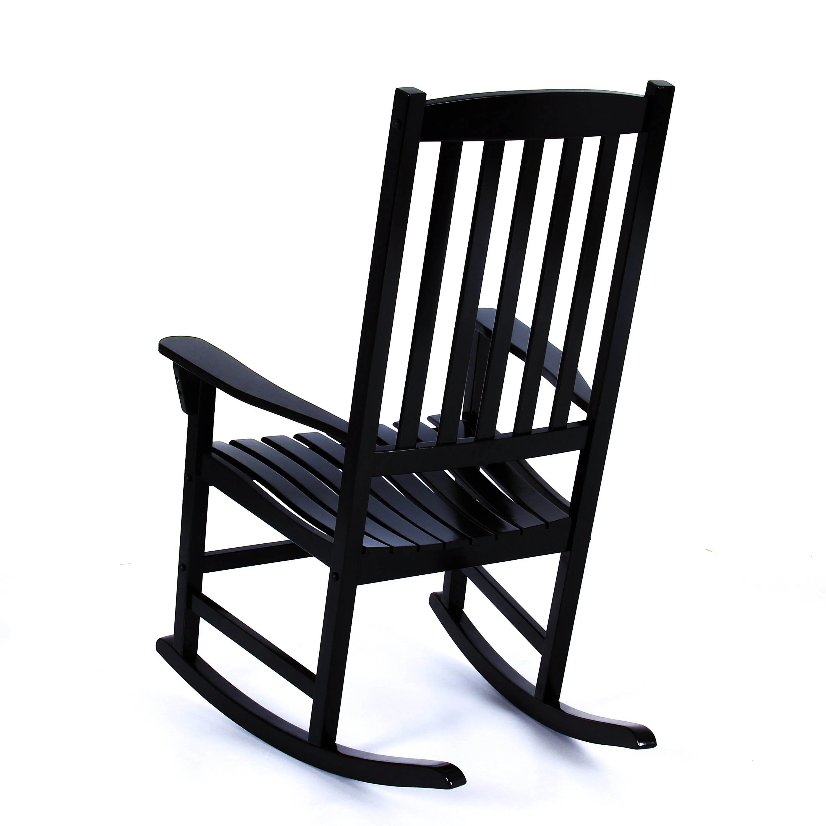Moni 2 Piece Mahogany Wood Black Porch Rocking Chair - Image 31