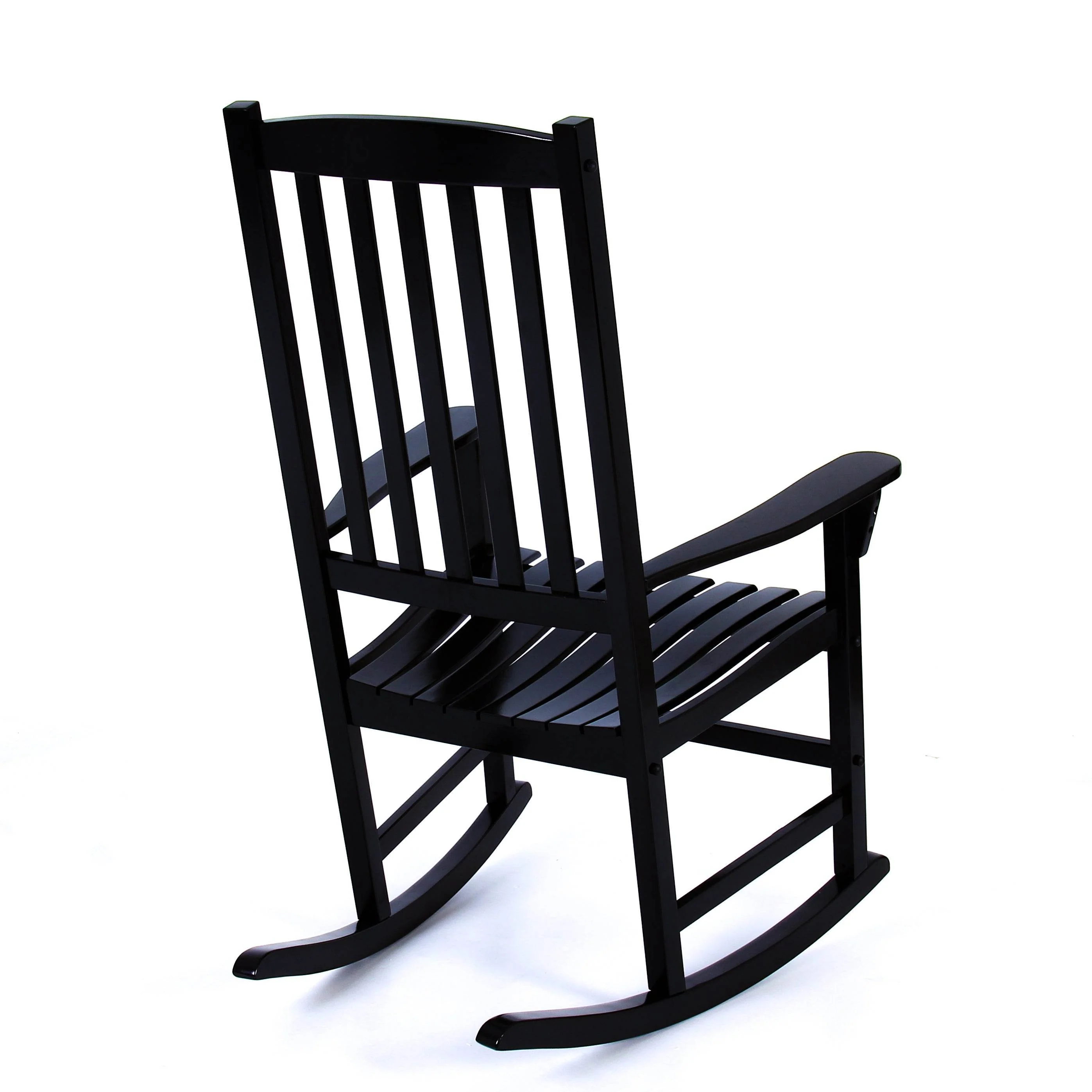 Moni 2 Piece Mahogany Wood Black Porch Rocking Chair - Image 39