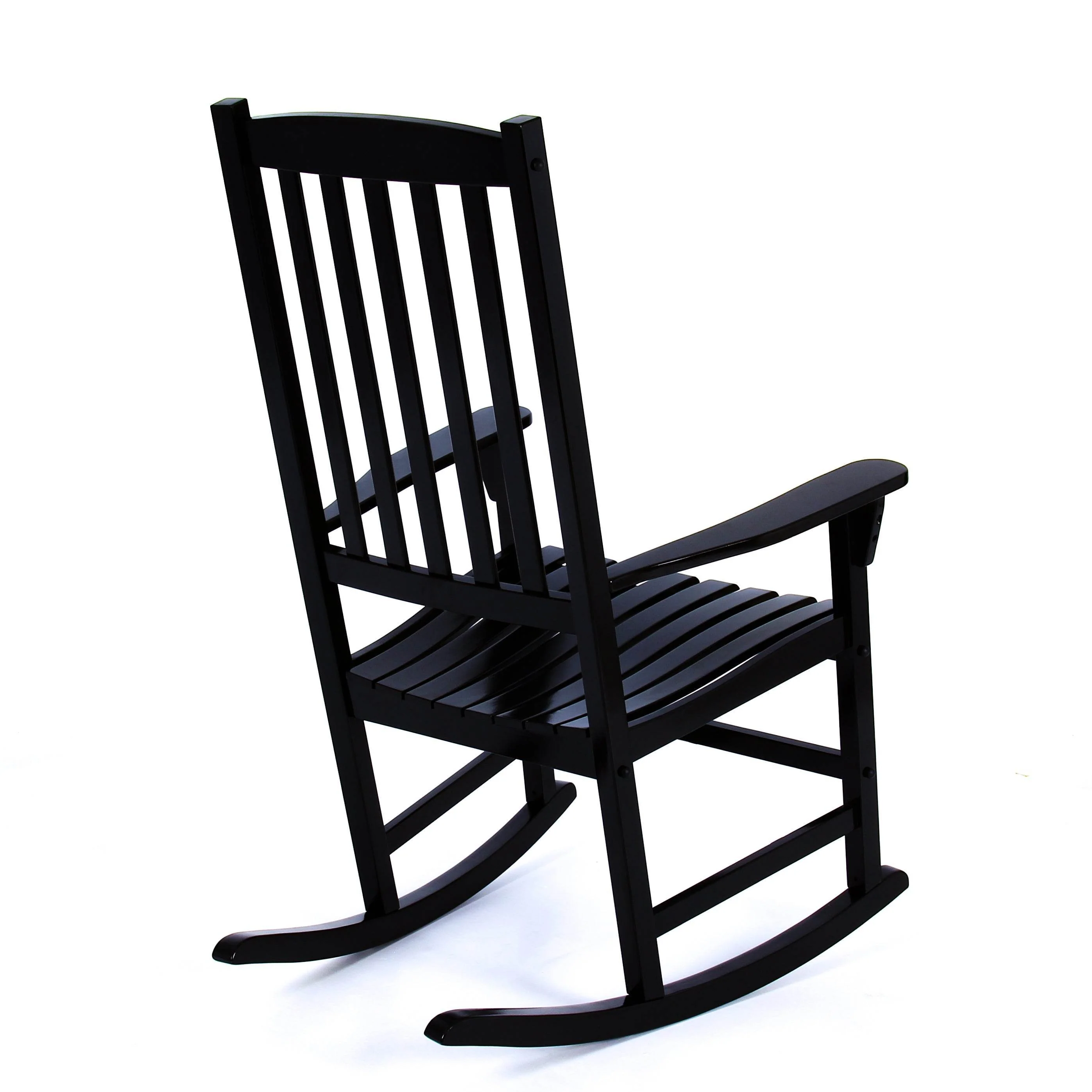 Moni 2 Piece Mahogany Wood Black Porch Rocking Chair - Image 40