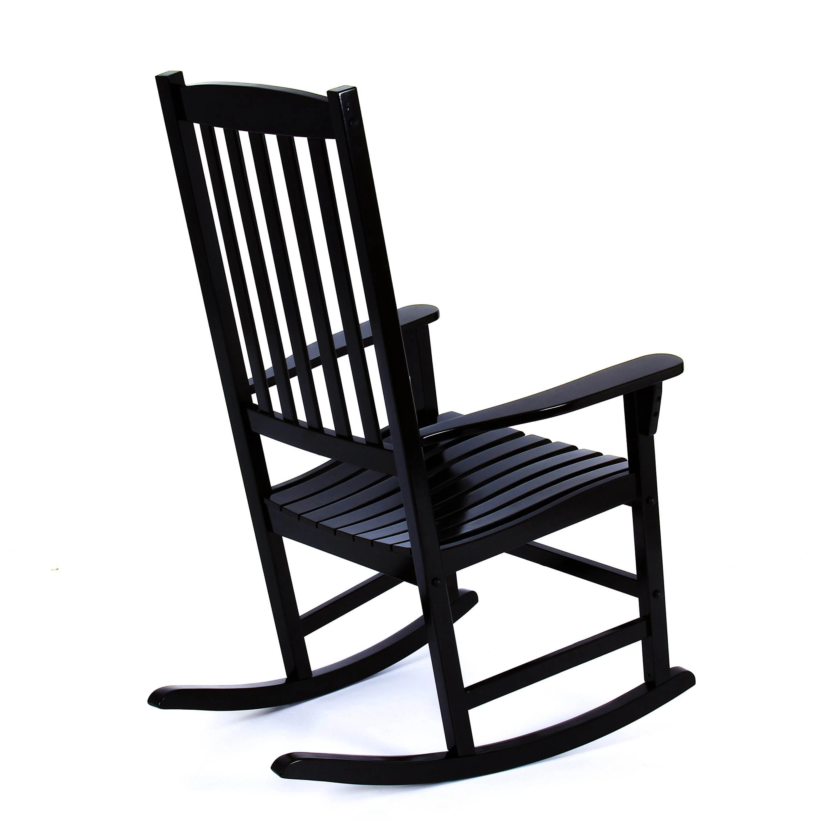 Moni 2 Piece Mahogany Wood Black Porch Rocking Chair - Image 41