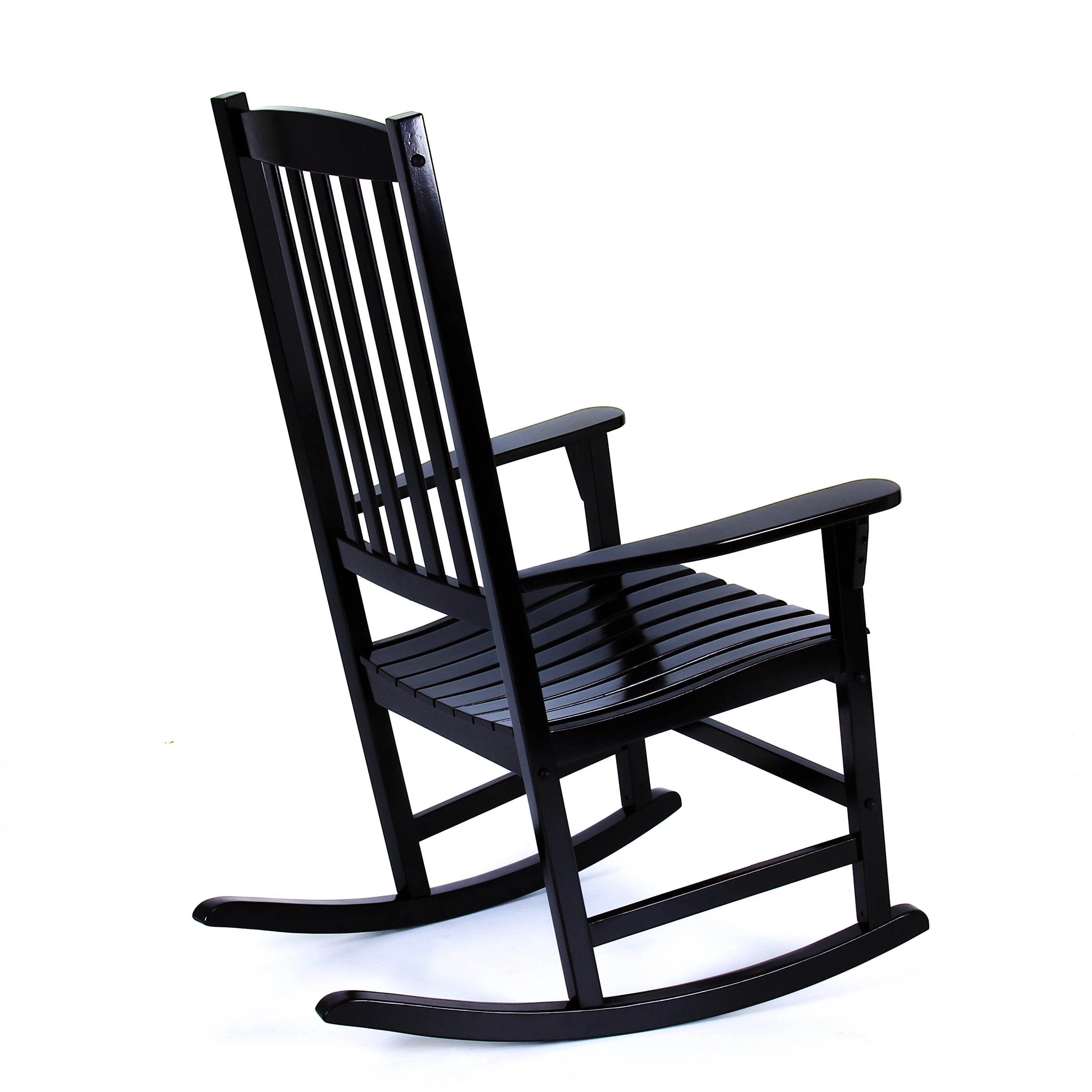 Moni 2 Piece Mahogany Wood Black Porch Rocking Chair - Image 42