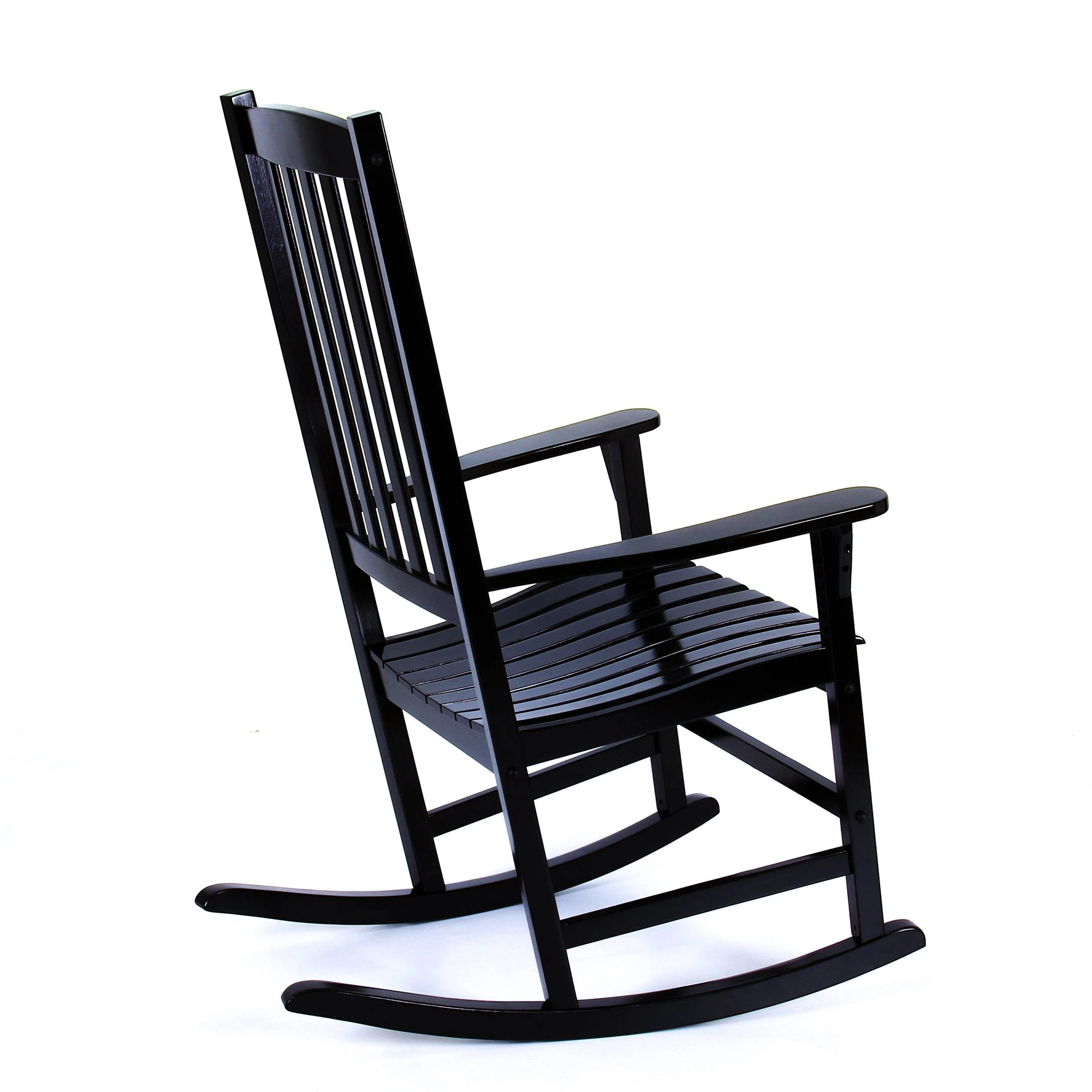 Moni 2 Piece Mahogany Wood Black Porch Rocking Chair - Image 43