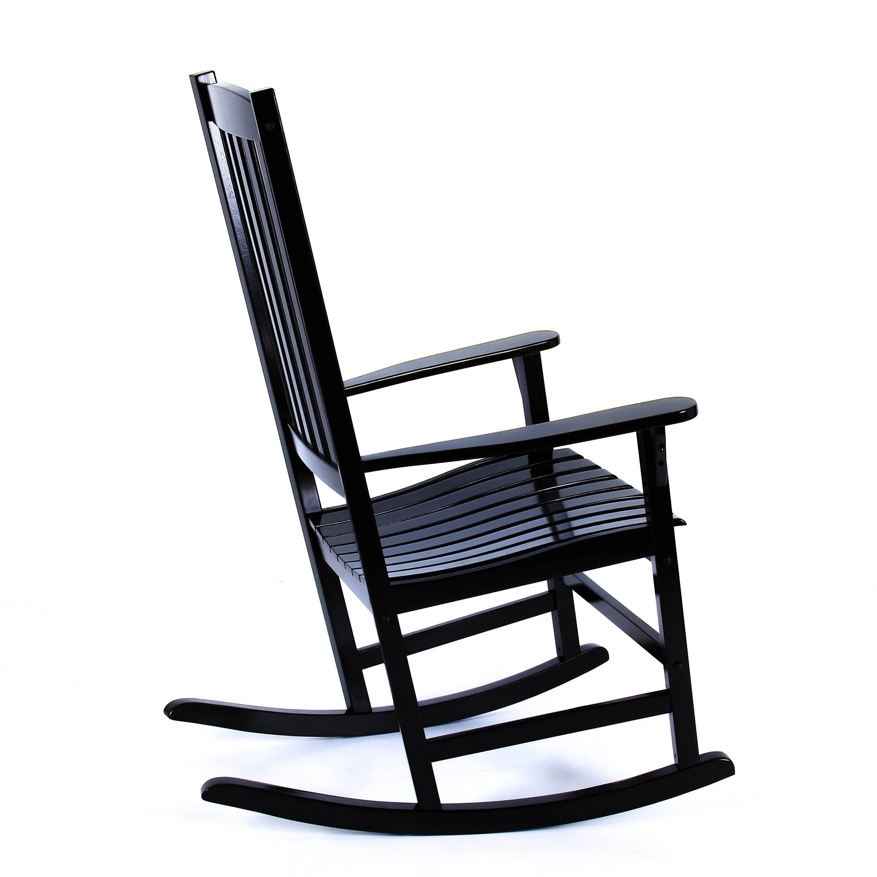 Moni 2 Piece Mahogany Wood Black Porch Rocking Chair - Image 44
