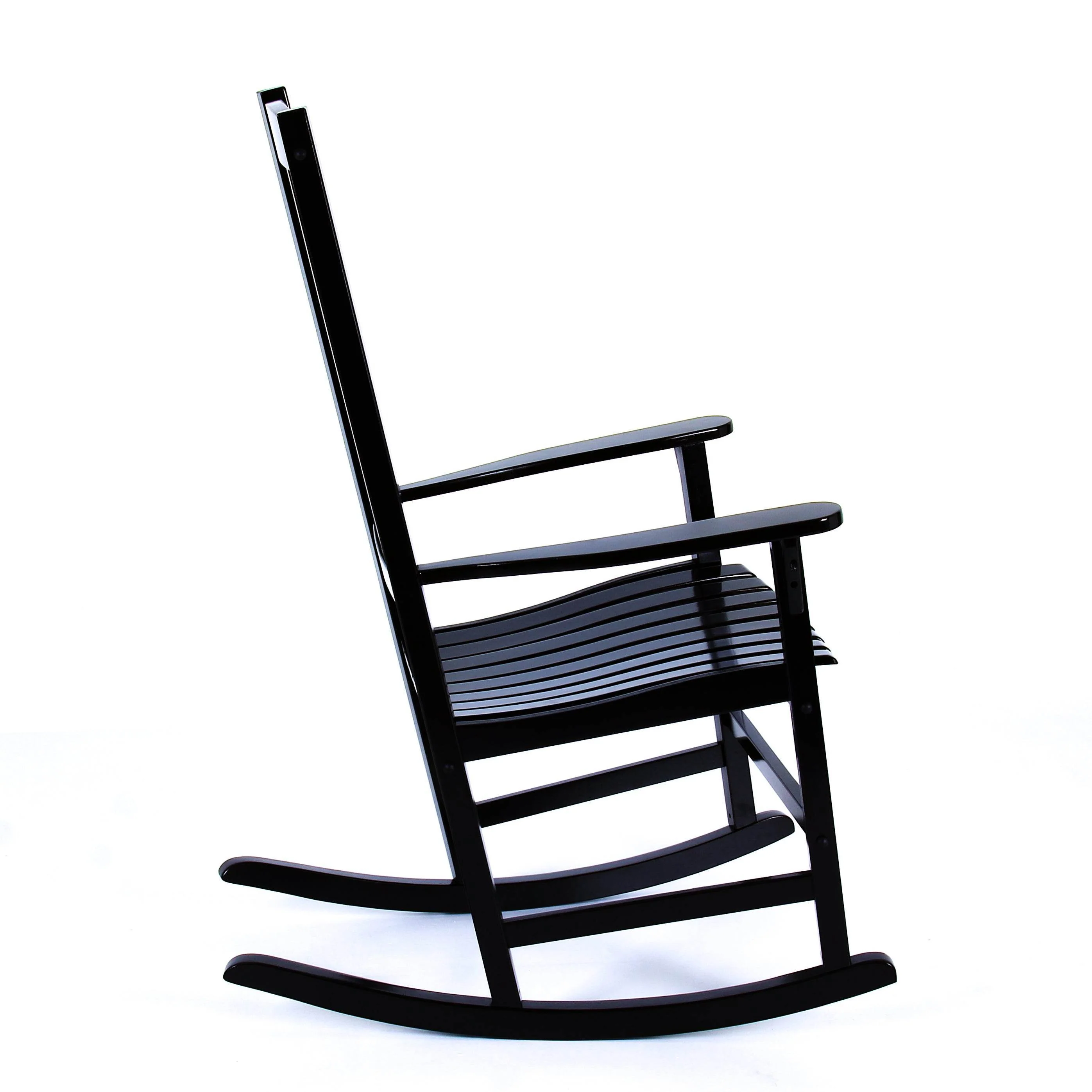 Moni 2 Piece Mahogany Wood Black Porch Rocking Chair - Image 45