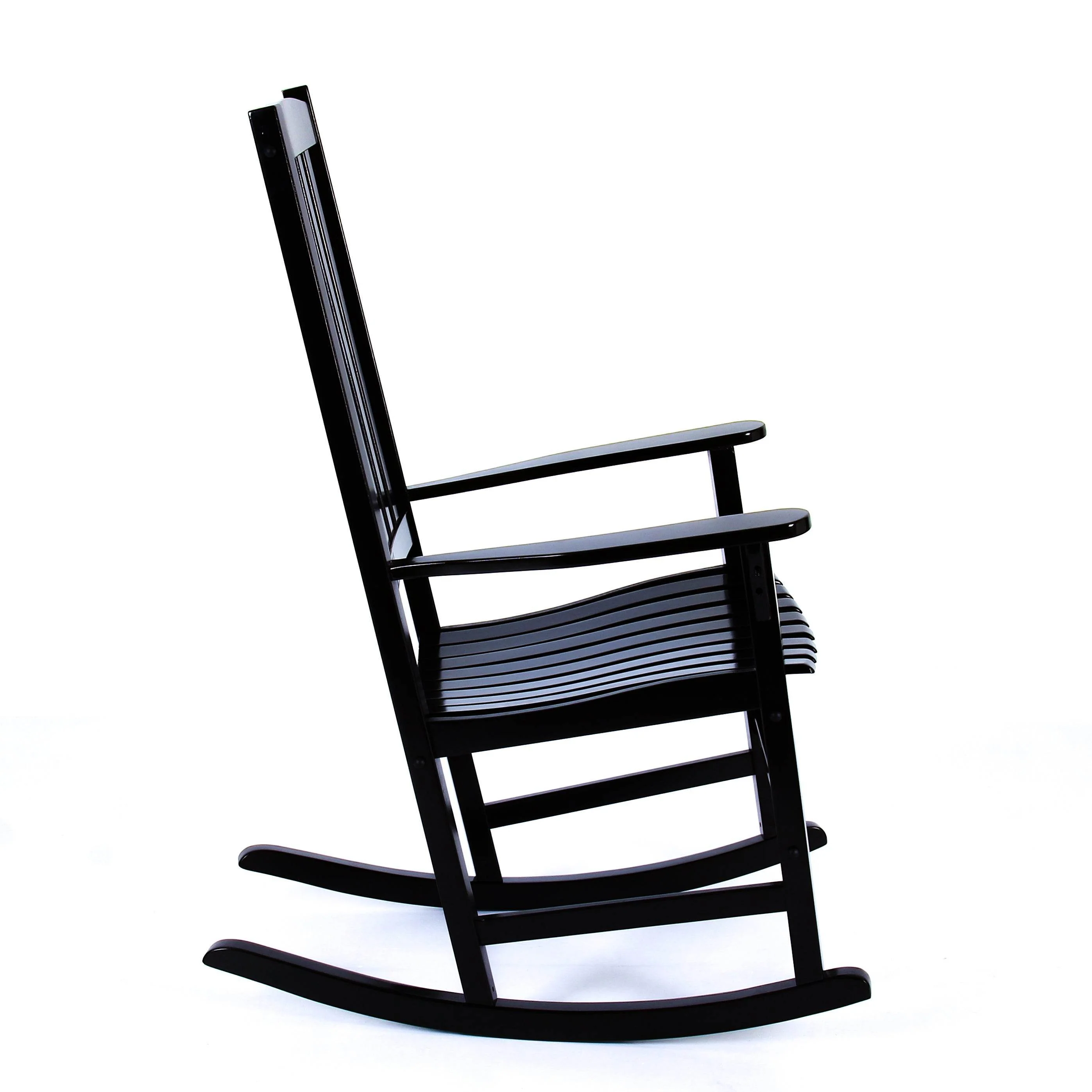 Moni 2 Piece Mahogany Wood Black Porch Rocking Chair - Image 46