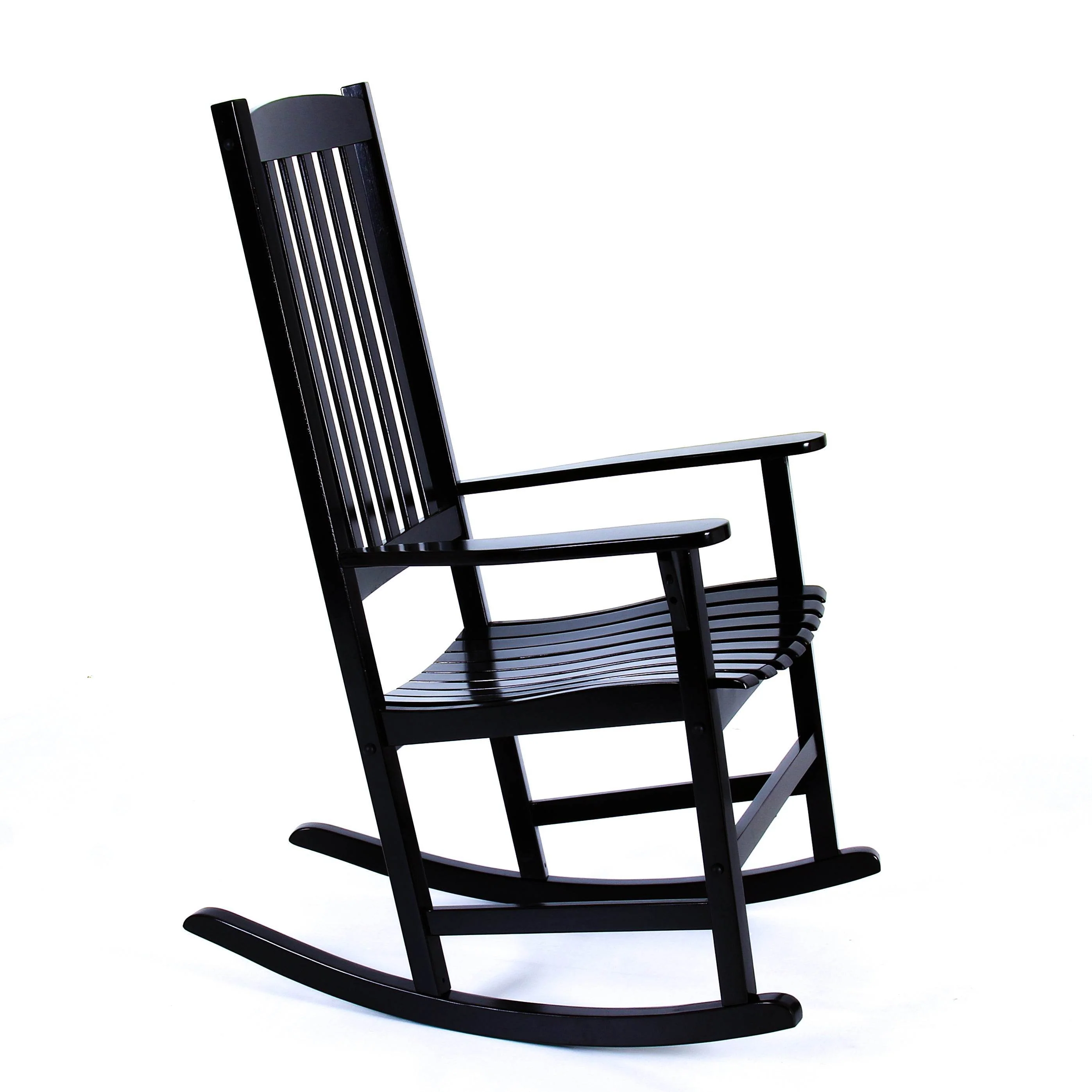 Moni 2 Piece Mahogany Wood Black Porch Rocking Chair - Image 48