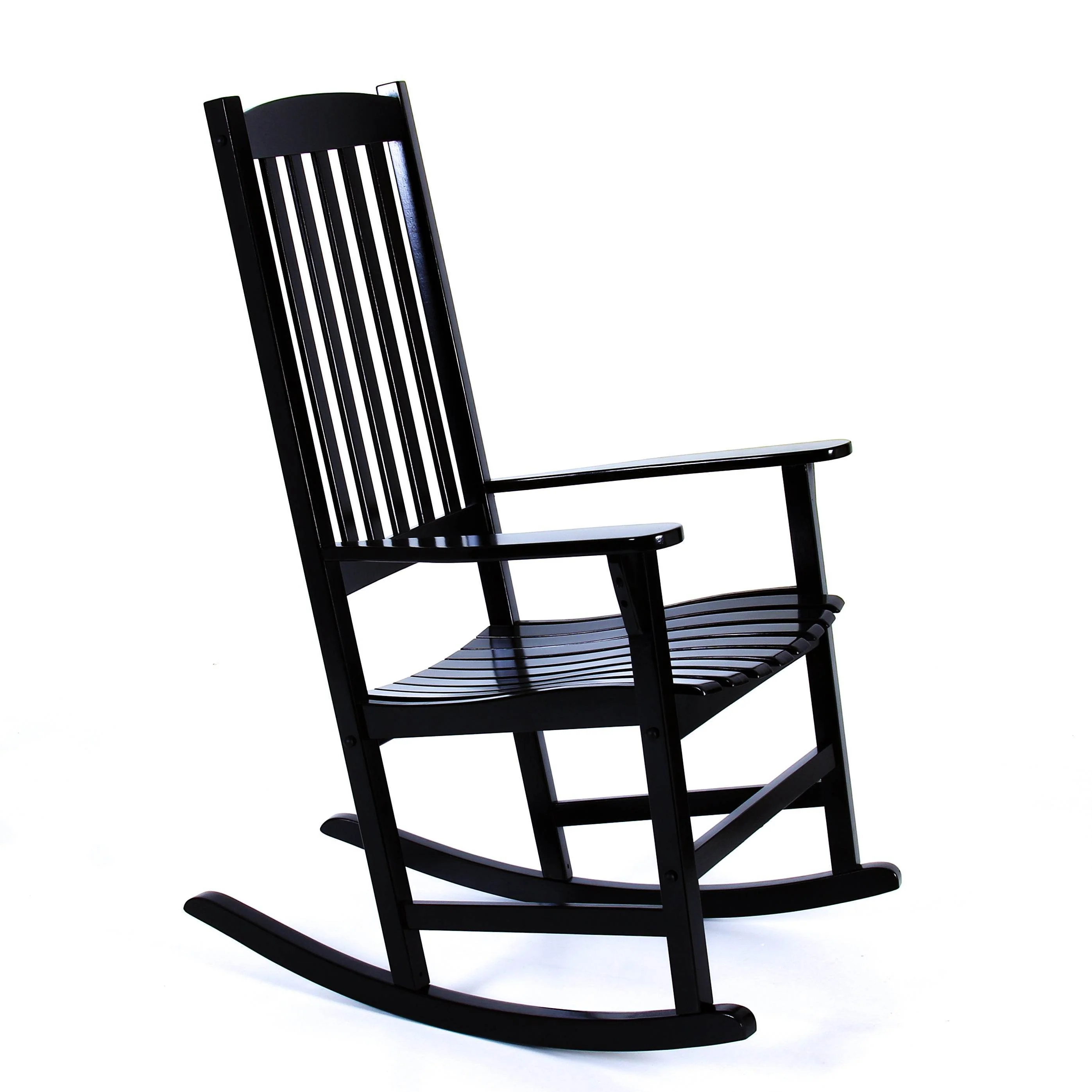 Moni 2 Piece Mahogany Wood Black Porch Rocking Chair - Image 49