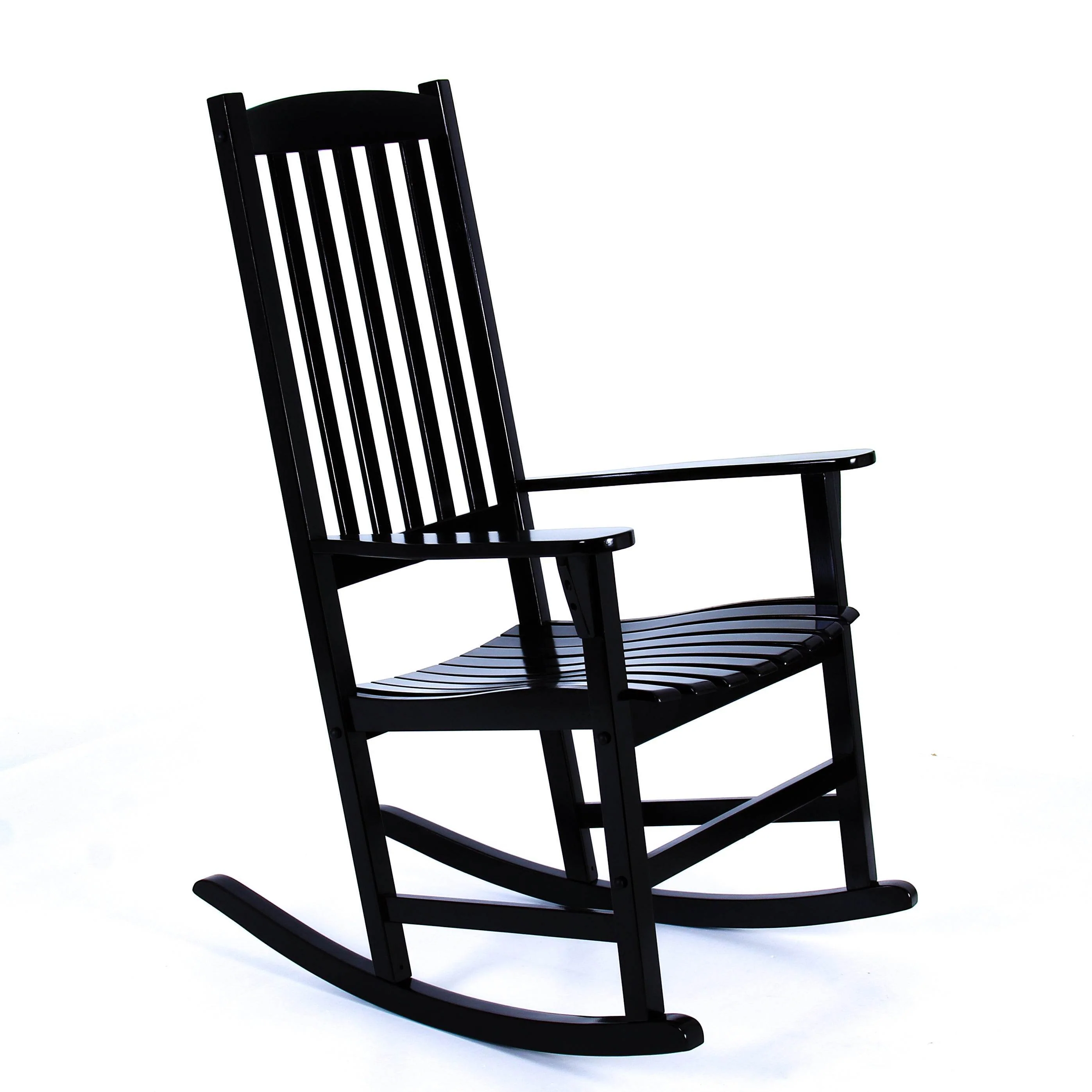 Moni 2 Piece Mahogany Wood Black Porch Rocking Chair - Image 50
