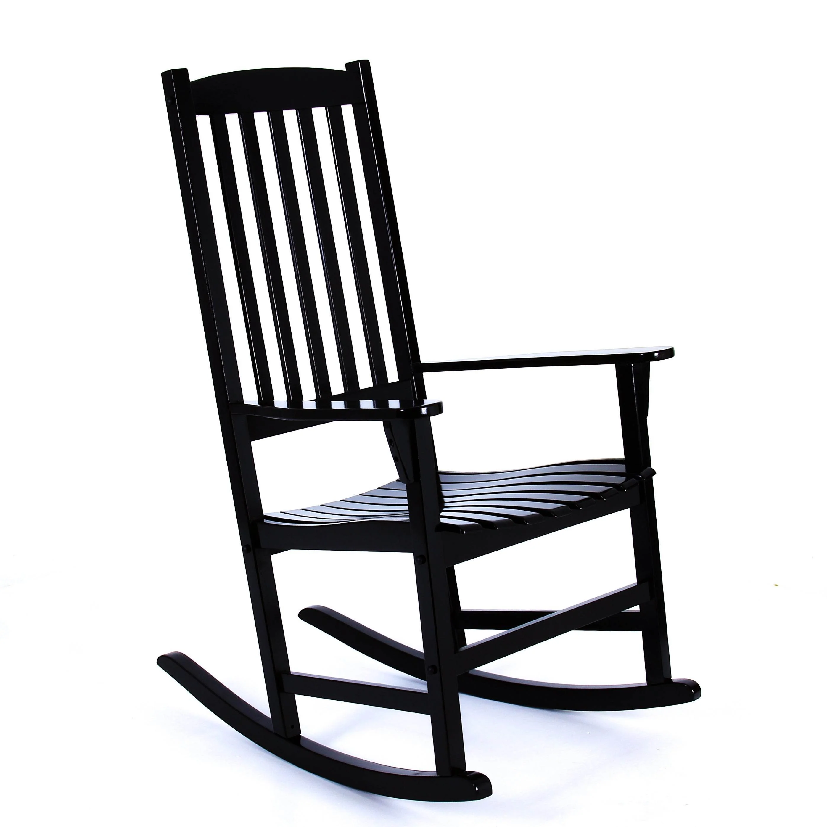 Moni 2 Piece Mahogany Wood Black Porch Rocking Chair - Image 51