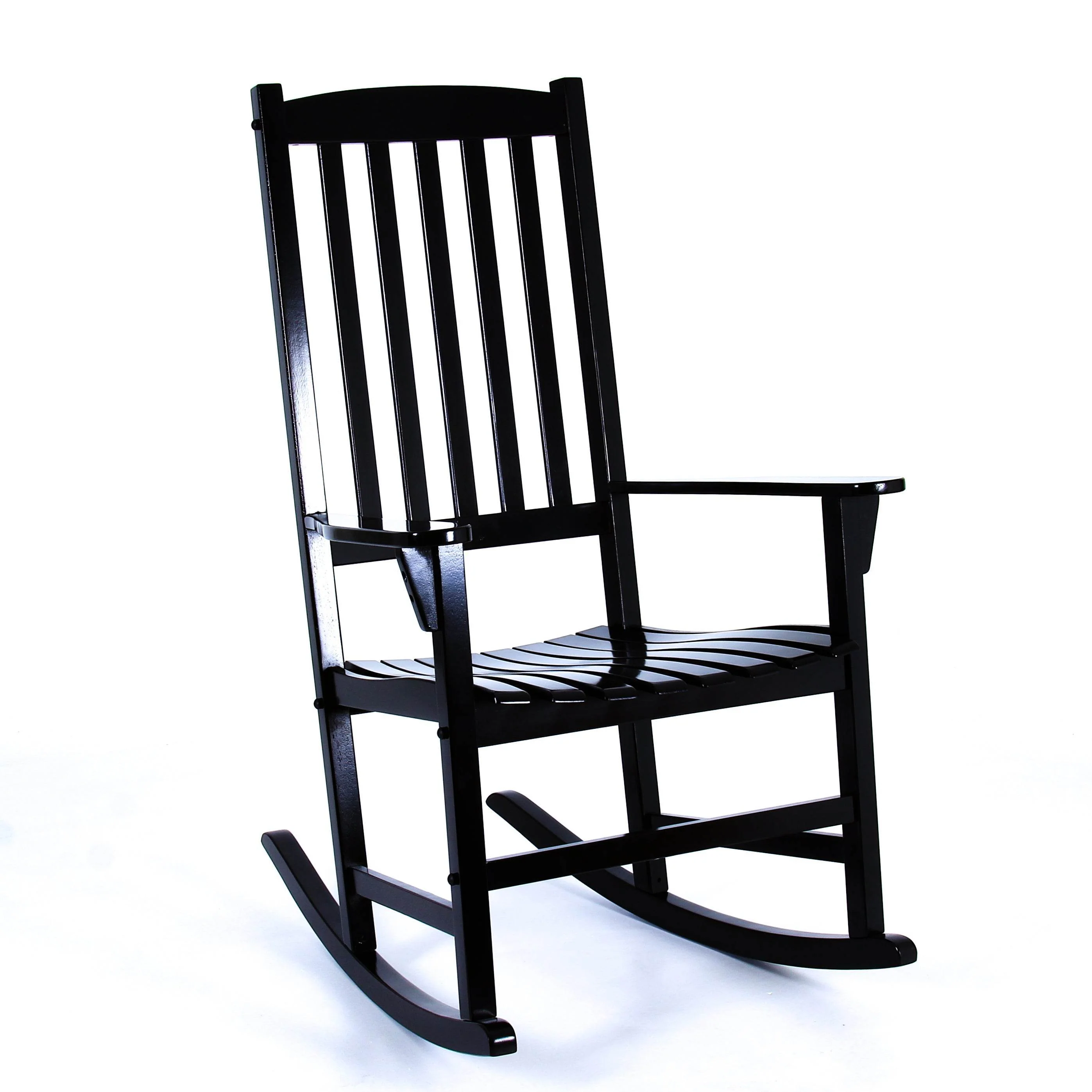 Moni 2 Piece Mahogany Wood Black Porch Rocking Chair - Image 53