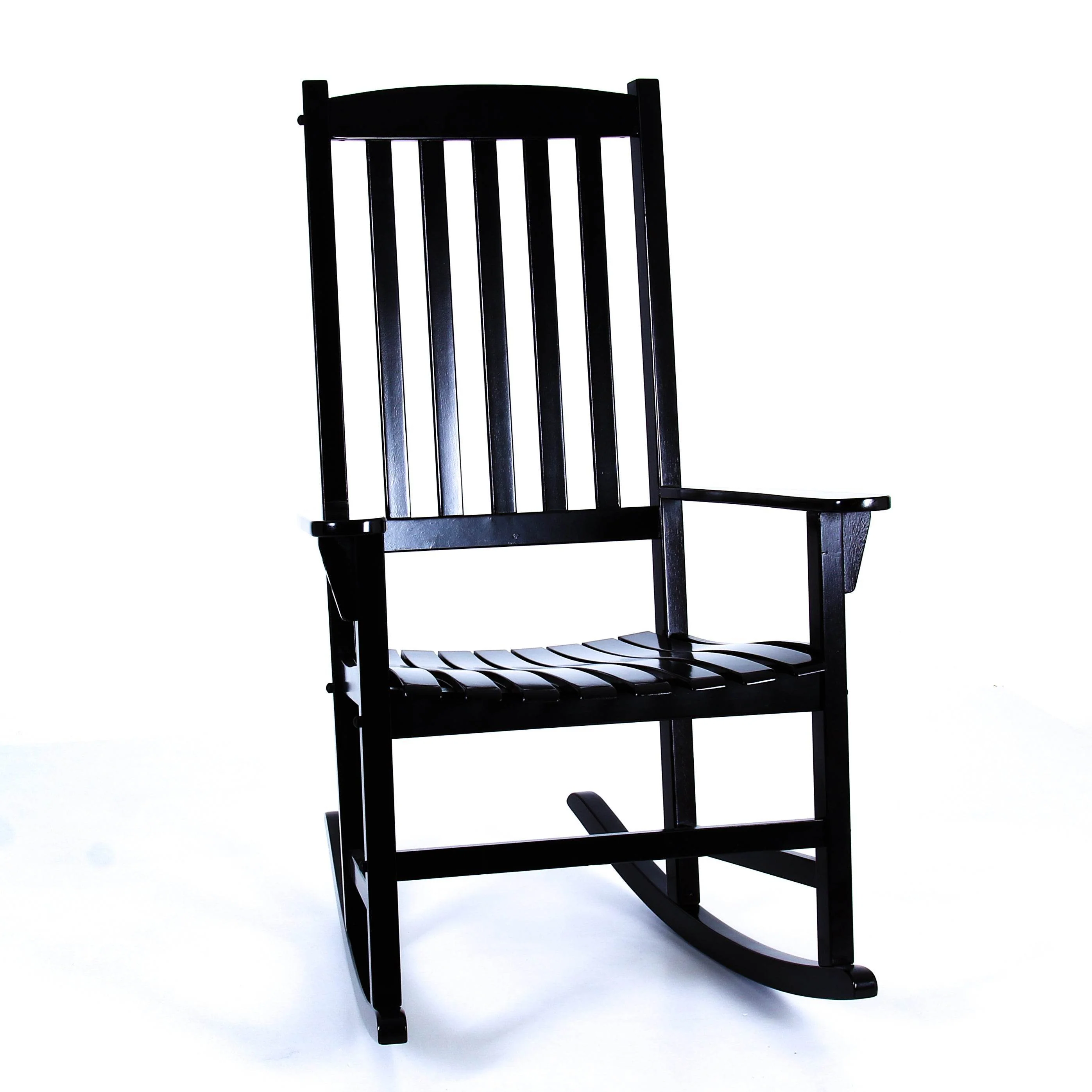 Moni 2 Piece Mahogany Wood Black Porch Rocking Chair - Image 55