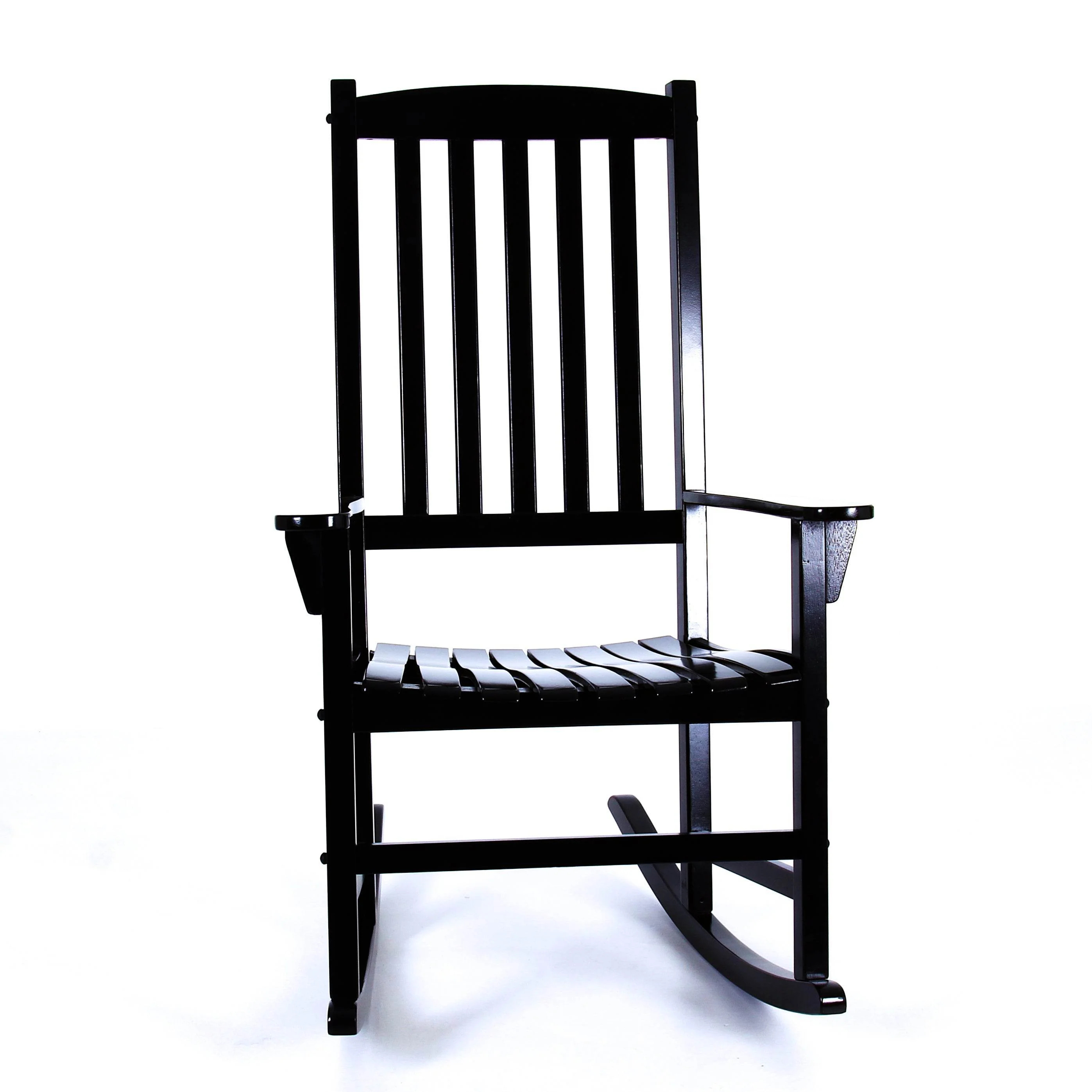 Moni 2 Piece Mahogany Wood Black Porch Rocking Chair - Image 56