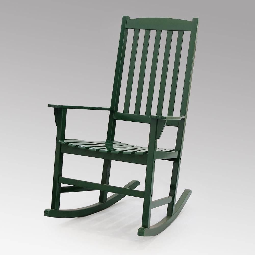 Moni 2 Piece Mahogany Wood Hunter Green Porch Rocking Chair - Image 3