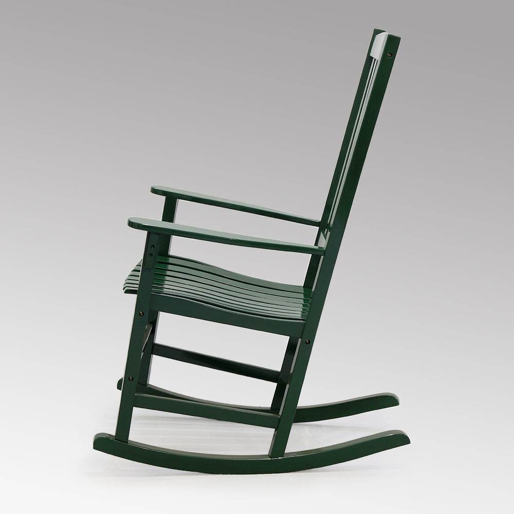 Moni 2 Piece Mahogany Wood Hunter Green Porch Rocking Chair - Image 4