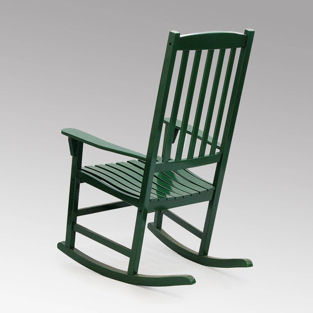 Moni 2 Piece Mahogany Wood Hunter Green Porch Rocking Chair - Image 6