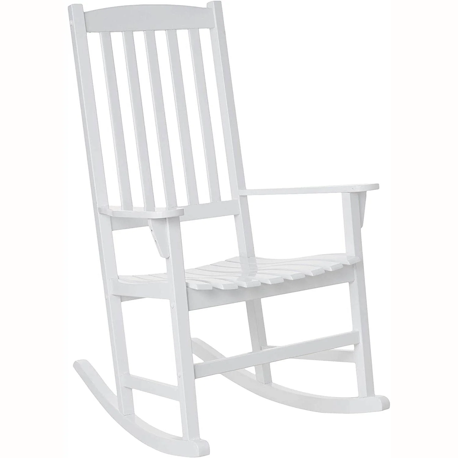 Moni 2 Piece Mahogany Wood White Porch Rocking Chair - Image 7