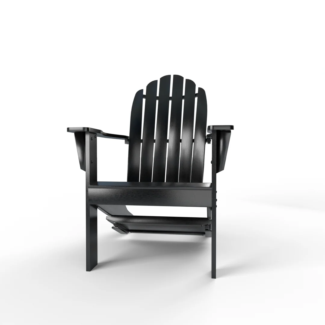 Moni Mahogany Wood Black Adirondack Chair FREE Tray Table - Image 16