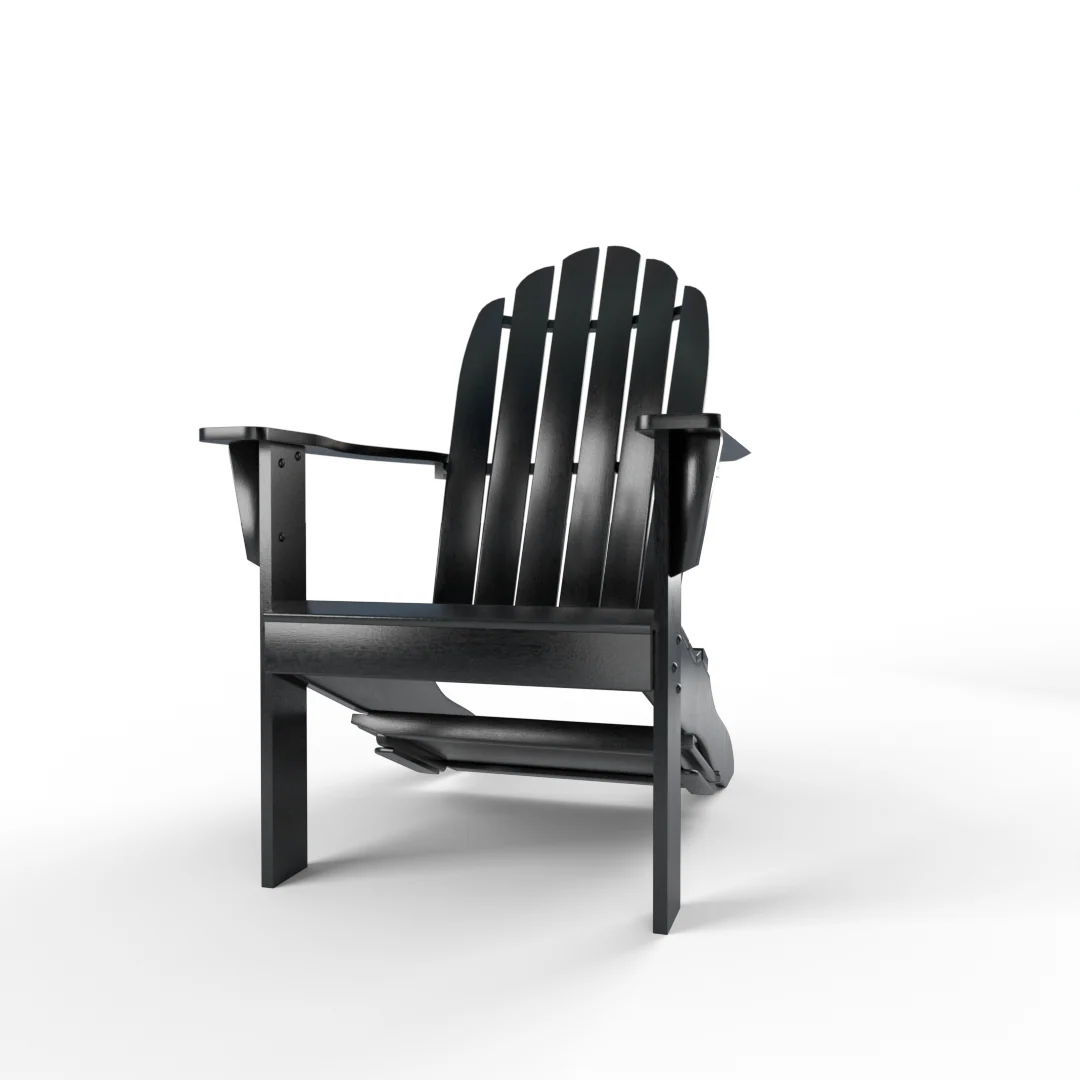Moni Mahogany Wood Black Adirondack Chair FREE Tray Table - Image 17