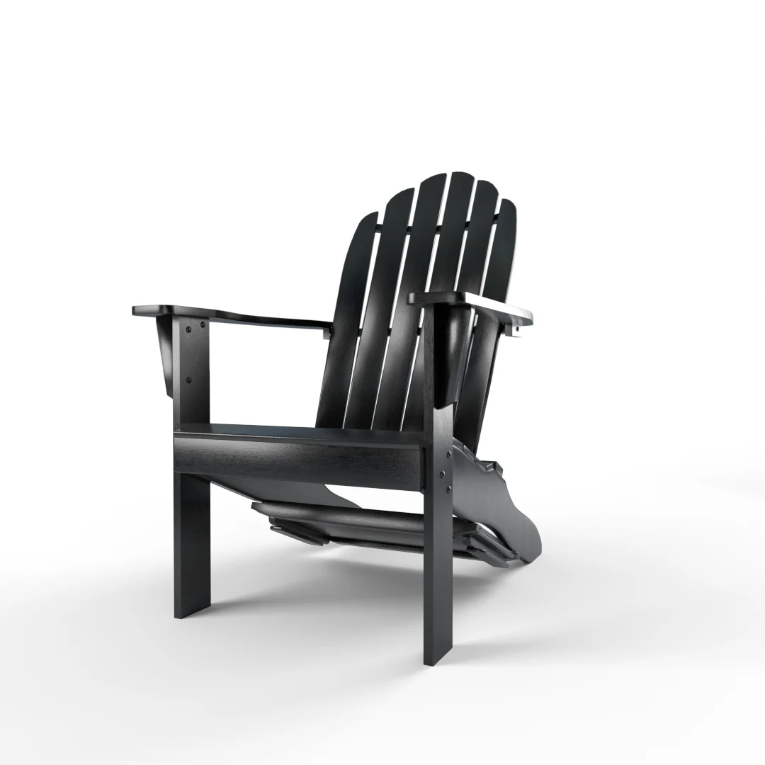 Moni Mahogany Wood Black Adirondack Chair FREE Tray Table - Image 18