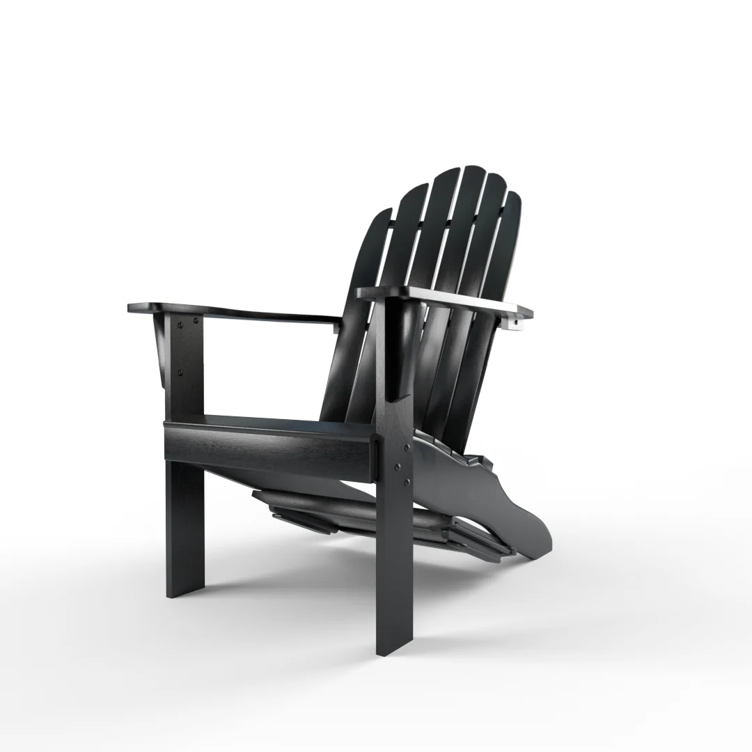 Moni Mahogany Wood Black Adirondack Chair FREE Tray Table - Image 19