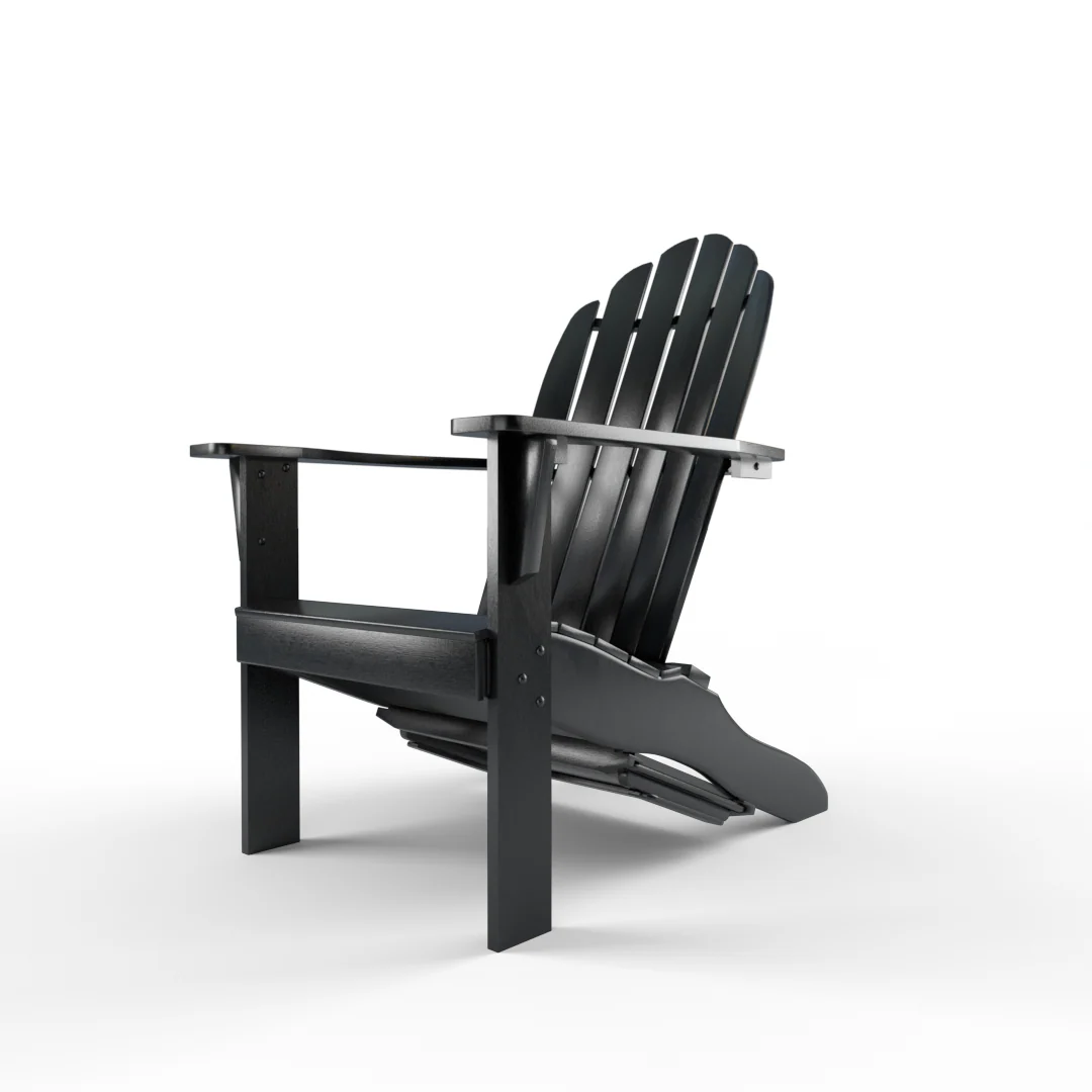 Moni Mahogany Wood Black Adirondack Chair FREE Tray Table - Image 20